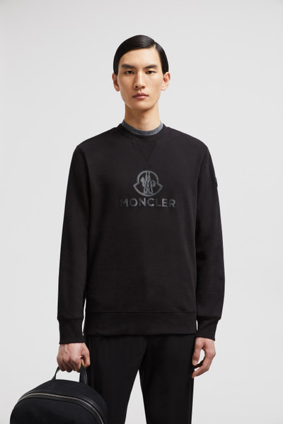 Black Cotton Cashmere Sweatshirt Sweatshirts for Men Moncler IE