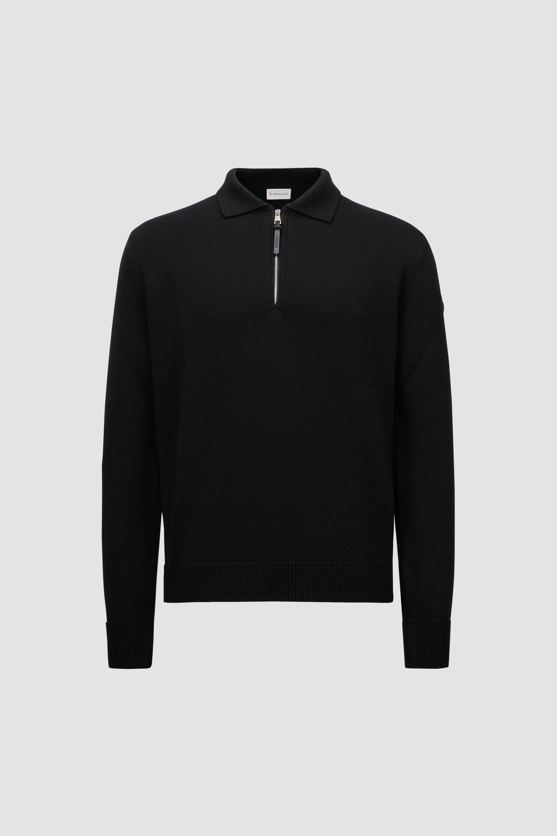 Black Wool Polo Jumper Sweaters Cardigans for Men Moncler DE