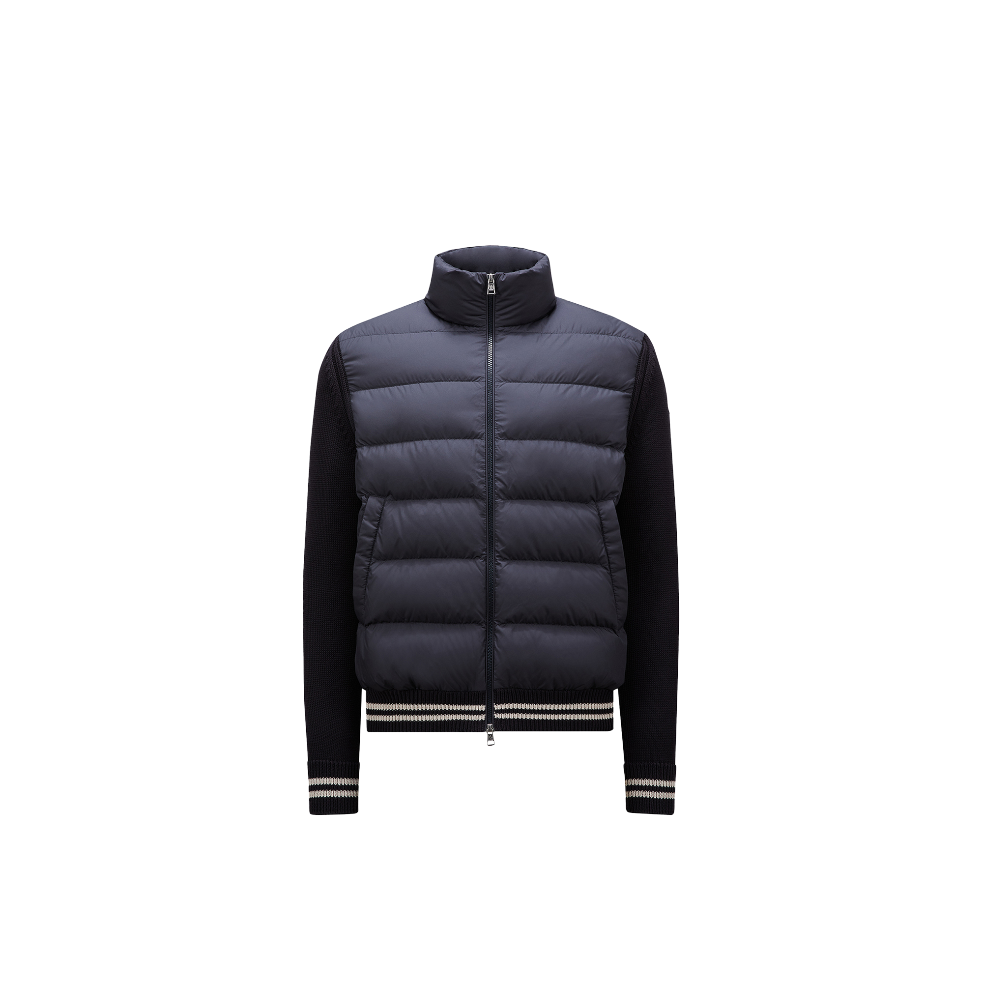 Moncler Cardigan En Coton Matelassé In Blue
