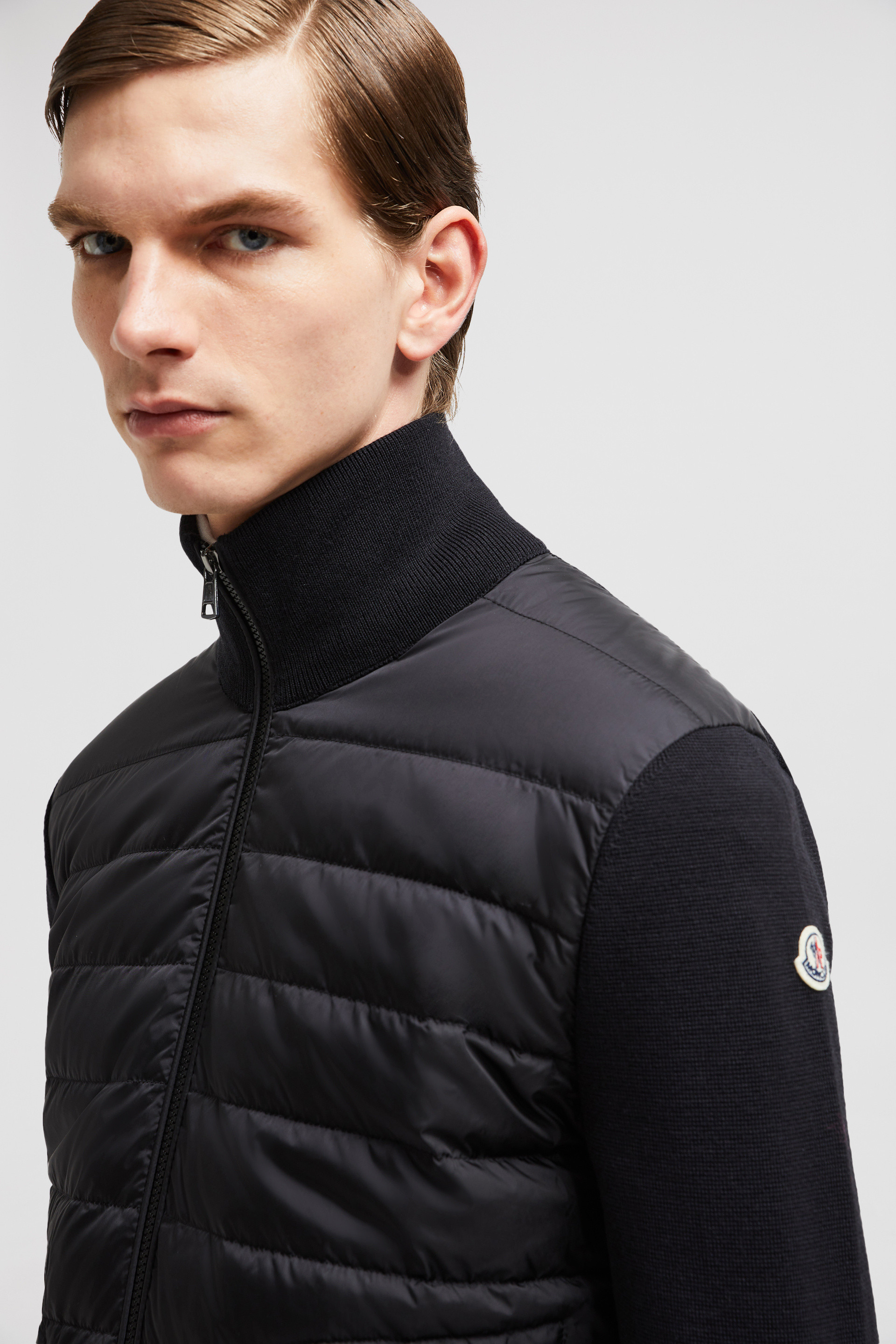 Moncler down wool cardigan online