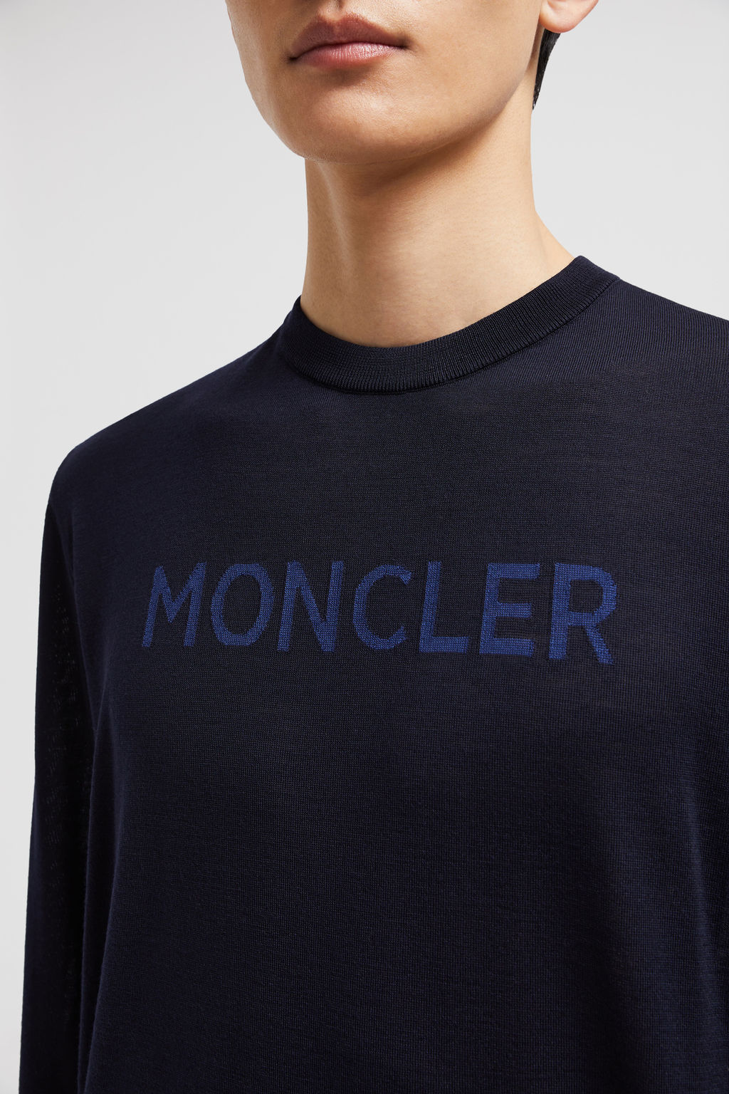 Royal Blue Logo Wool Jumper - Sweaters & Cardigans for Men | Moncler HR