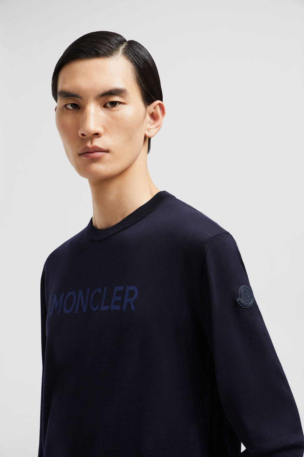 Royal Blue Logo Wool Jumper - Sweaters & Cardigans for Men | Moncler HR