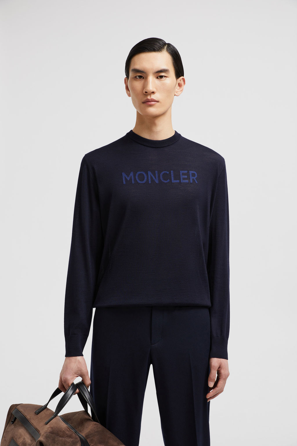 Royal Blue Logo Wool Jumper - Sweaters & Cardigans for Men | Moncler HR