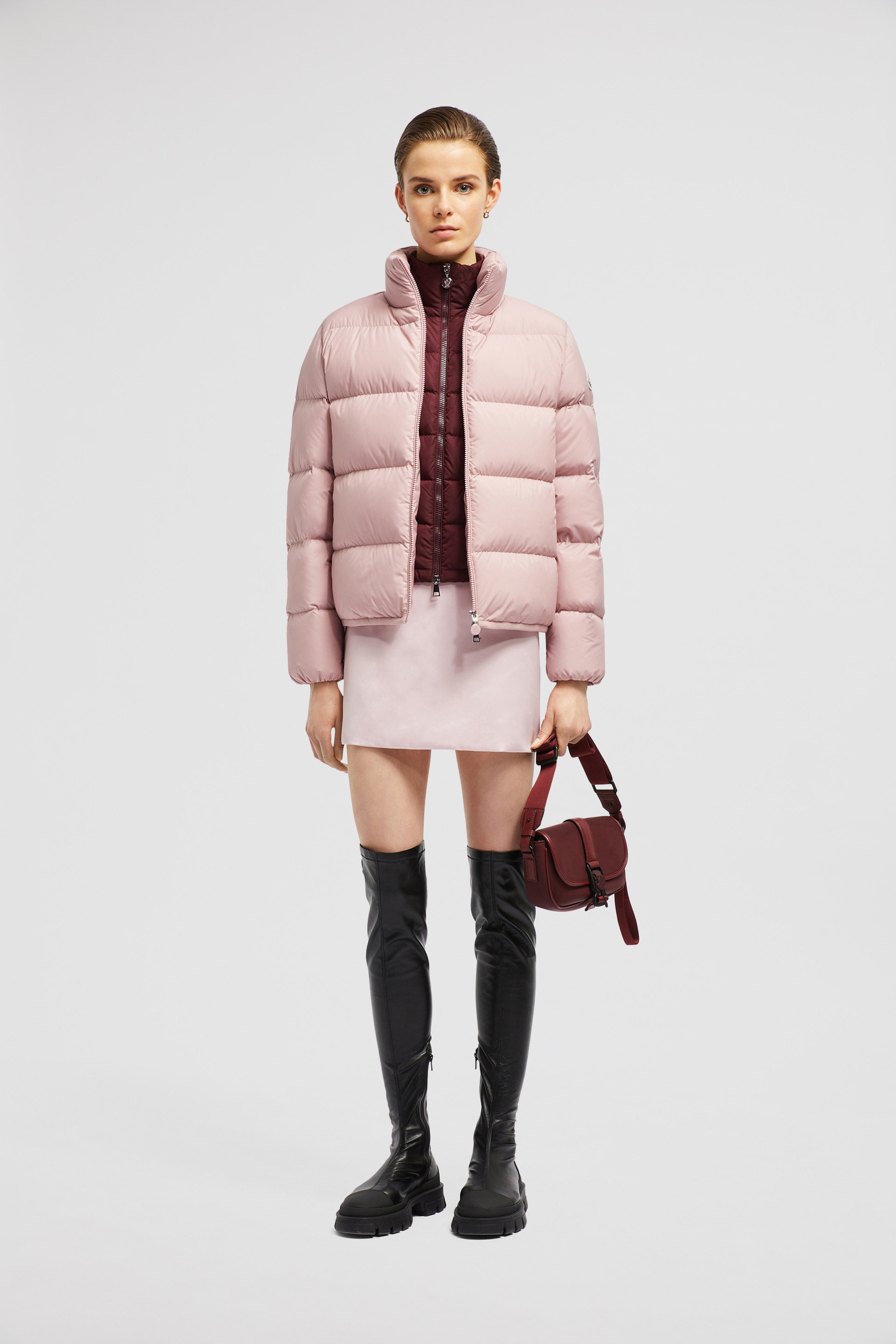 Moncler pink down jacket on sale