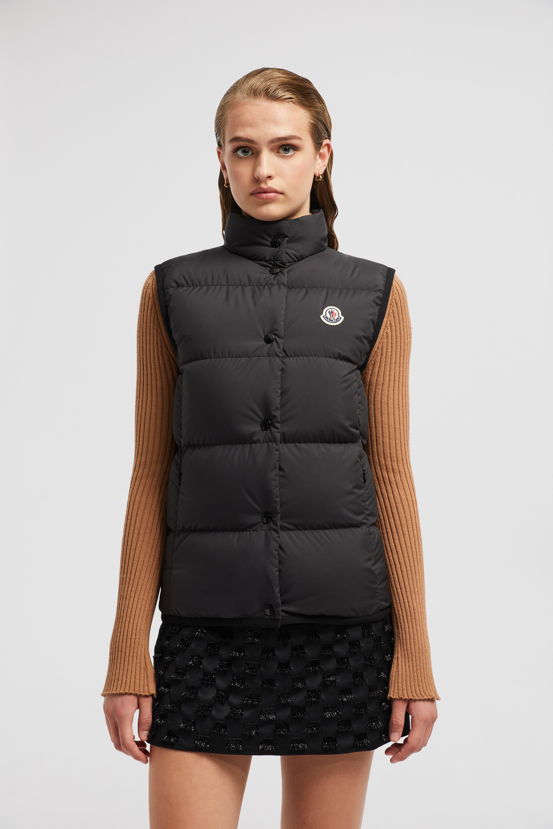 Black Badia Down Vest Vests for Women Moncler CA