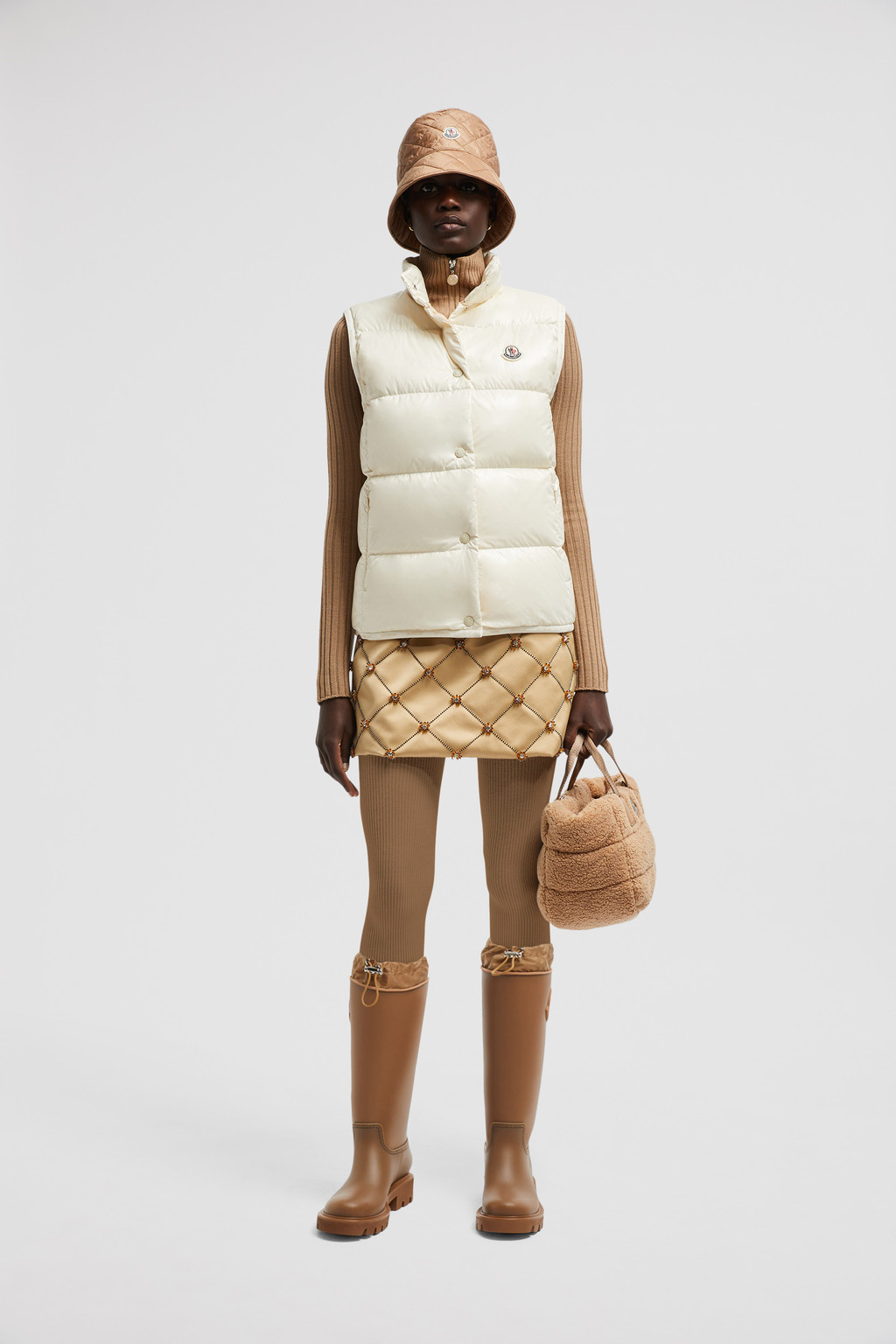 Onsoyours Cappotto Donna Moda Imbottito In Lana Di Agnello A Contrasto