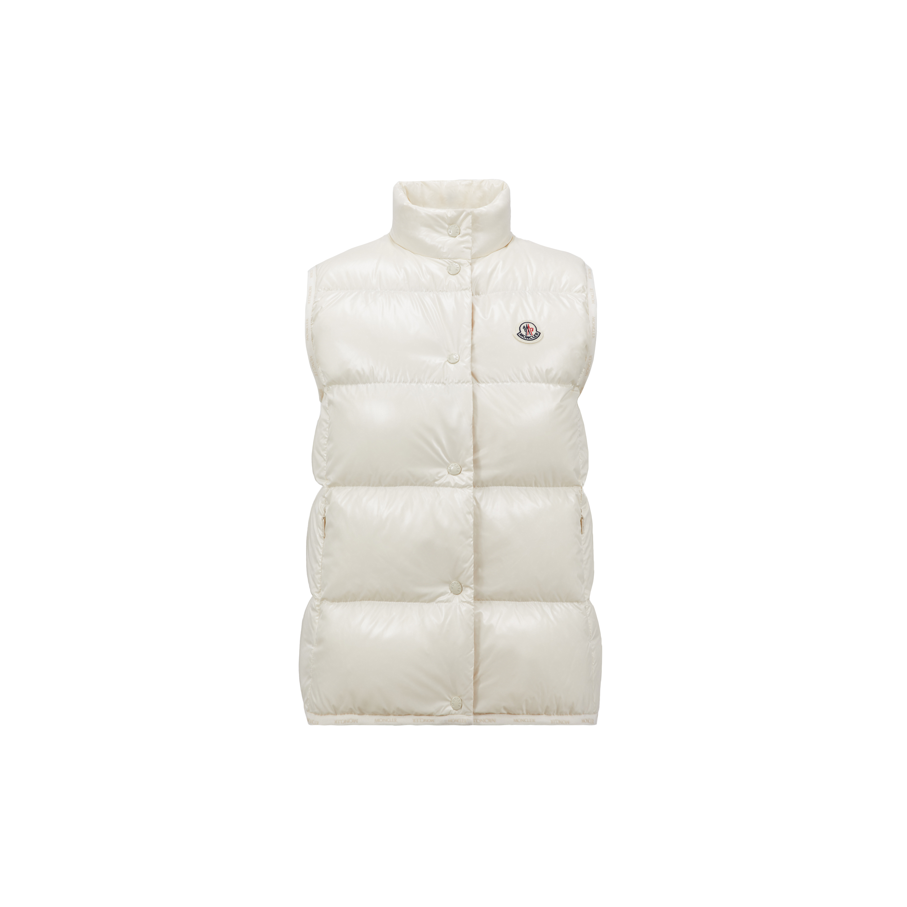 Shop Moncler Collection Badia Down Gilet, Women, White, Size: 4