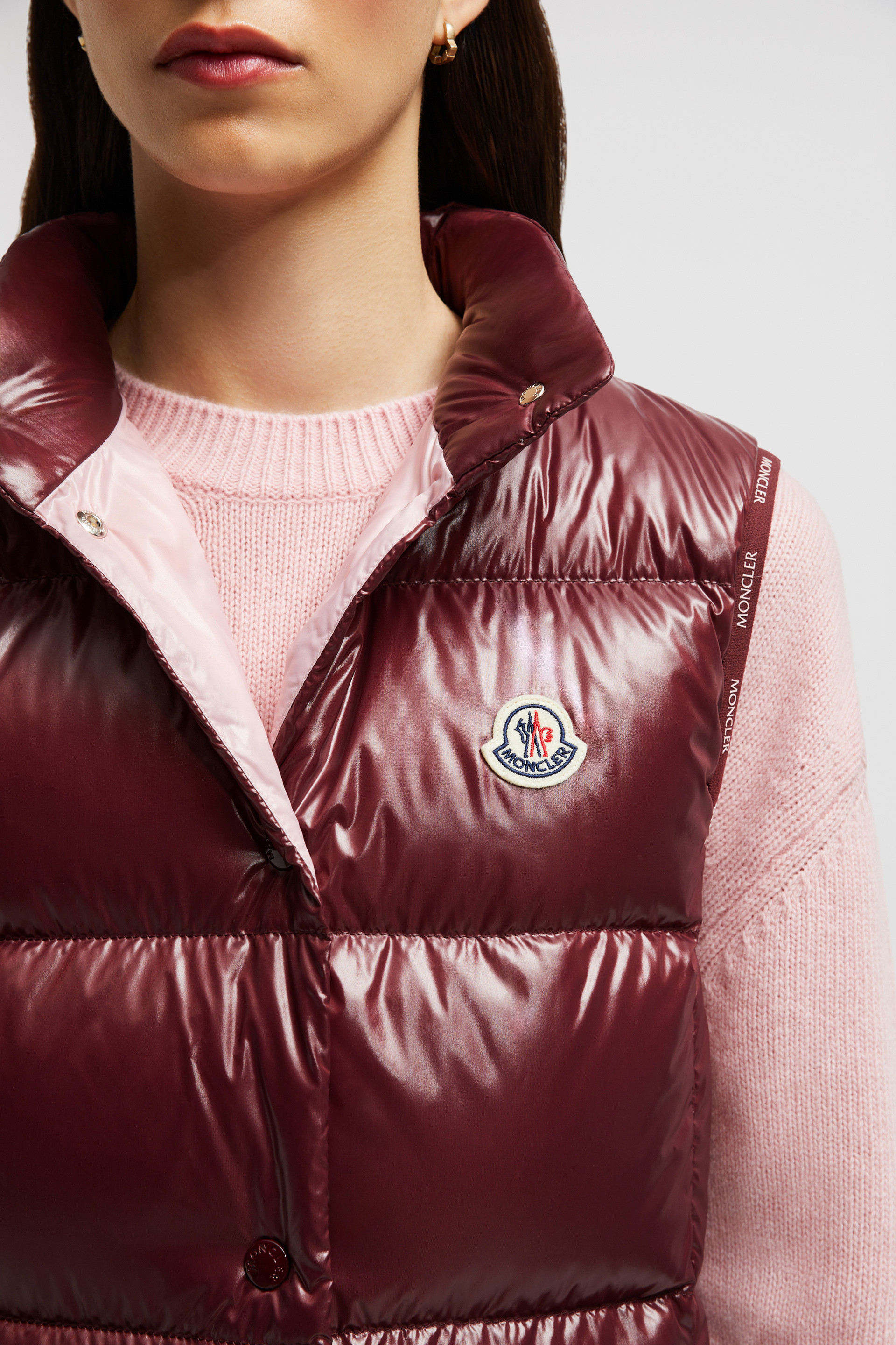 Burgundy moncler vest hotsell