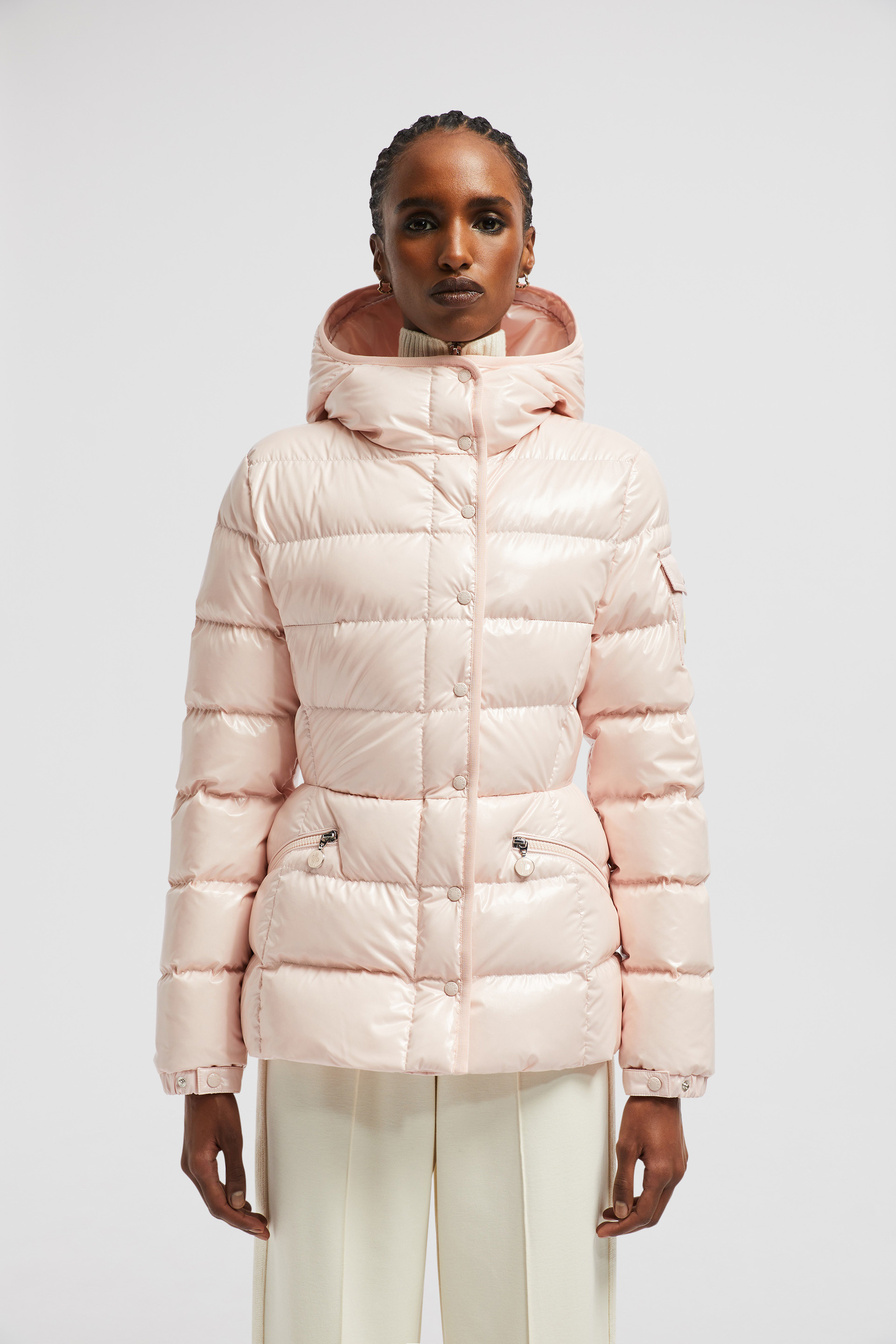 Pink moncler coat womens online