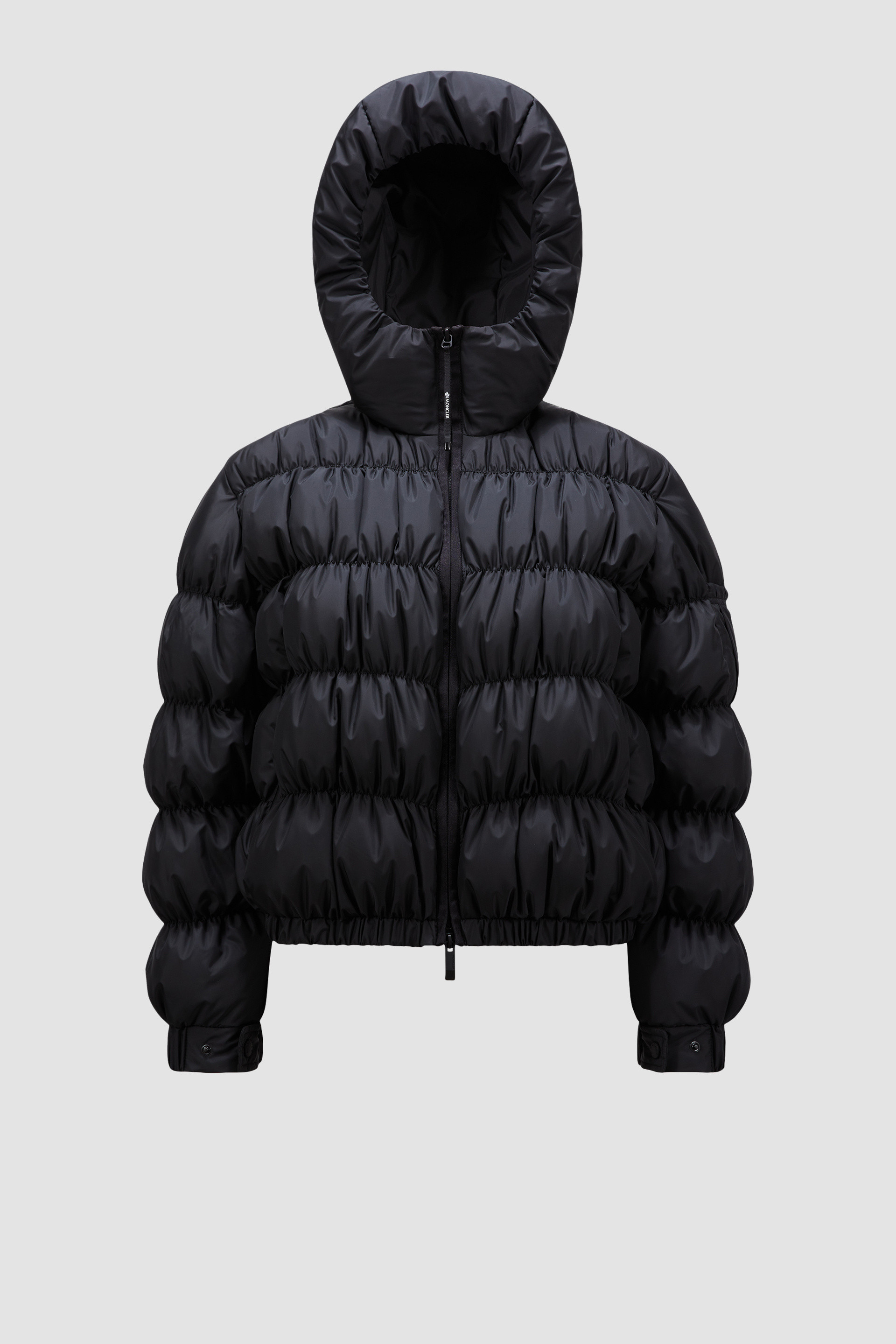 Medonte Hooded Ruche-Quilted Short Down Jacket Size : 00