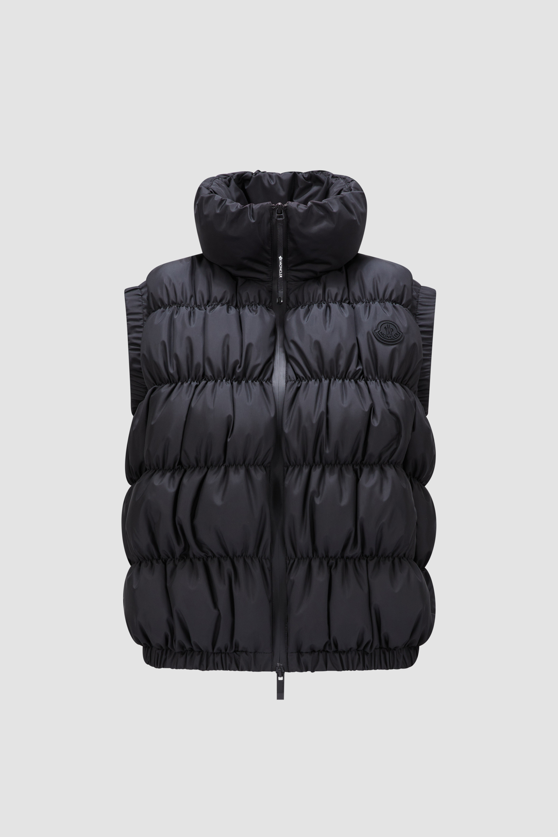 Black Apriate Ruche Quilted Down Vest Vests for Women Moncler US