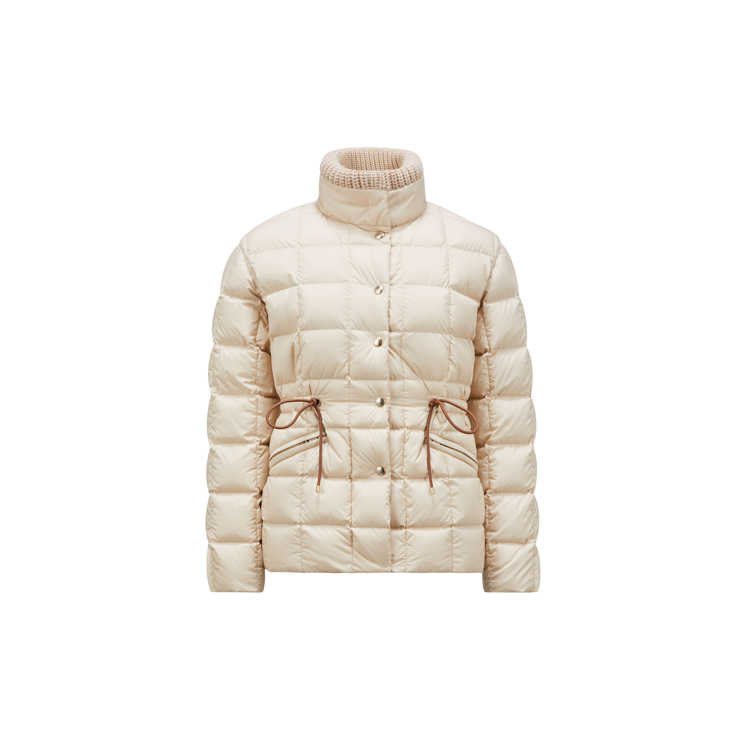 Shop Moncler Collection Doudoune Courte Antigone In Beige