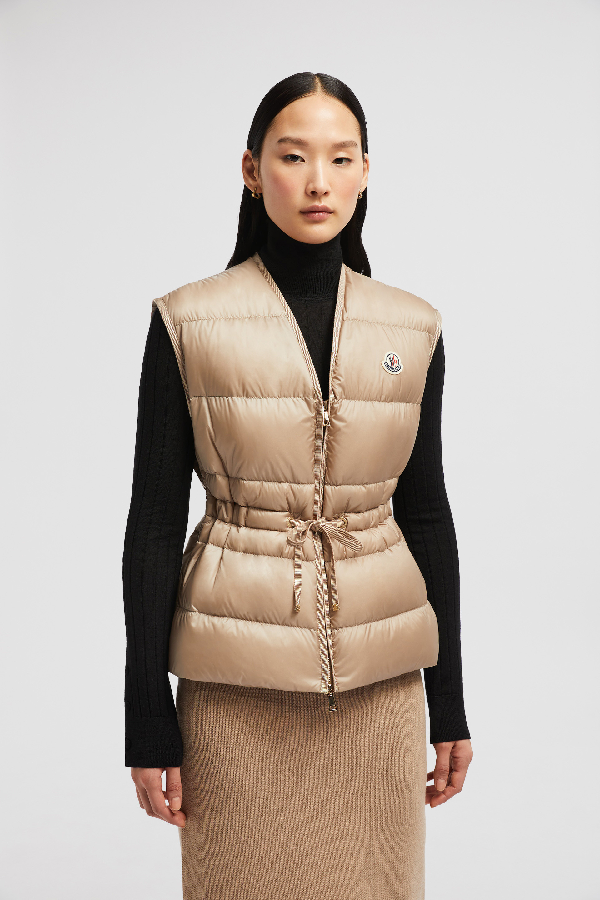 Beige Nai Down Vest Vests for Women Moncler US