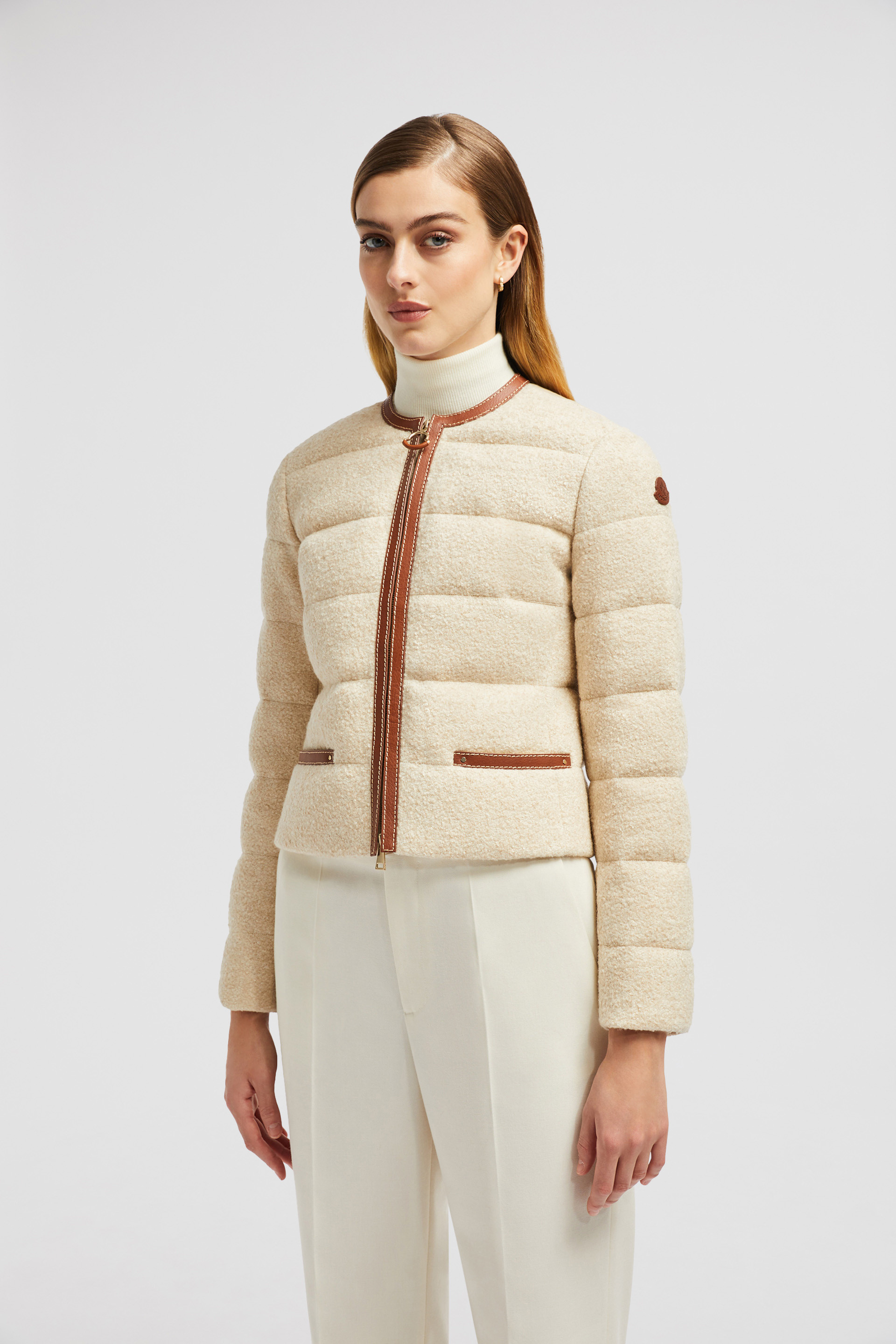 Cream moncler coat womens best sale