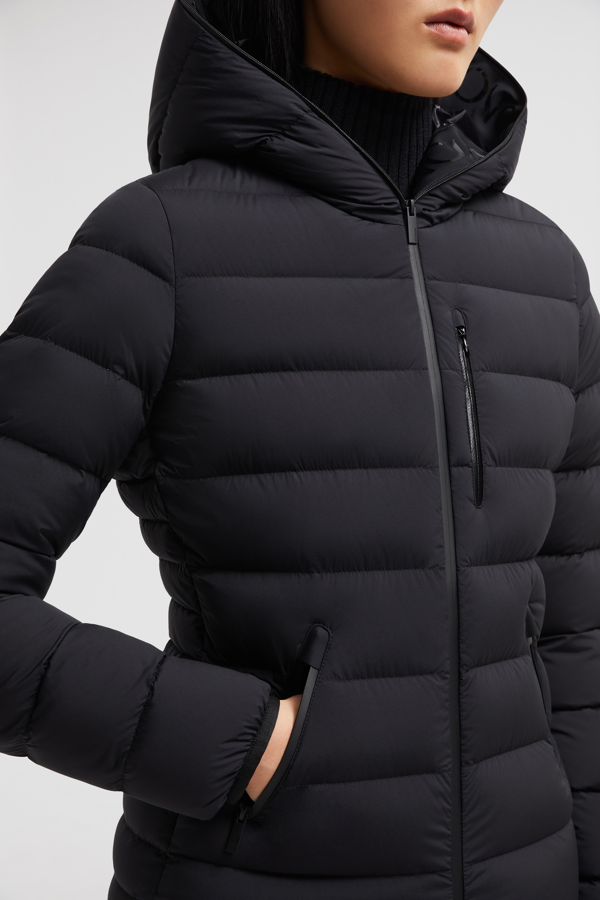 Black Herbe Short Down Jacket - Short Down Jackets for Women | Moncler US