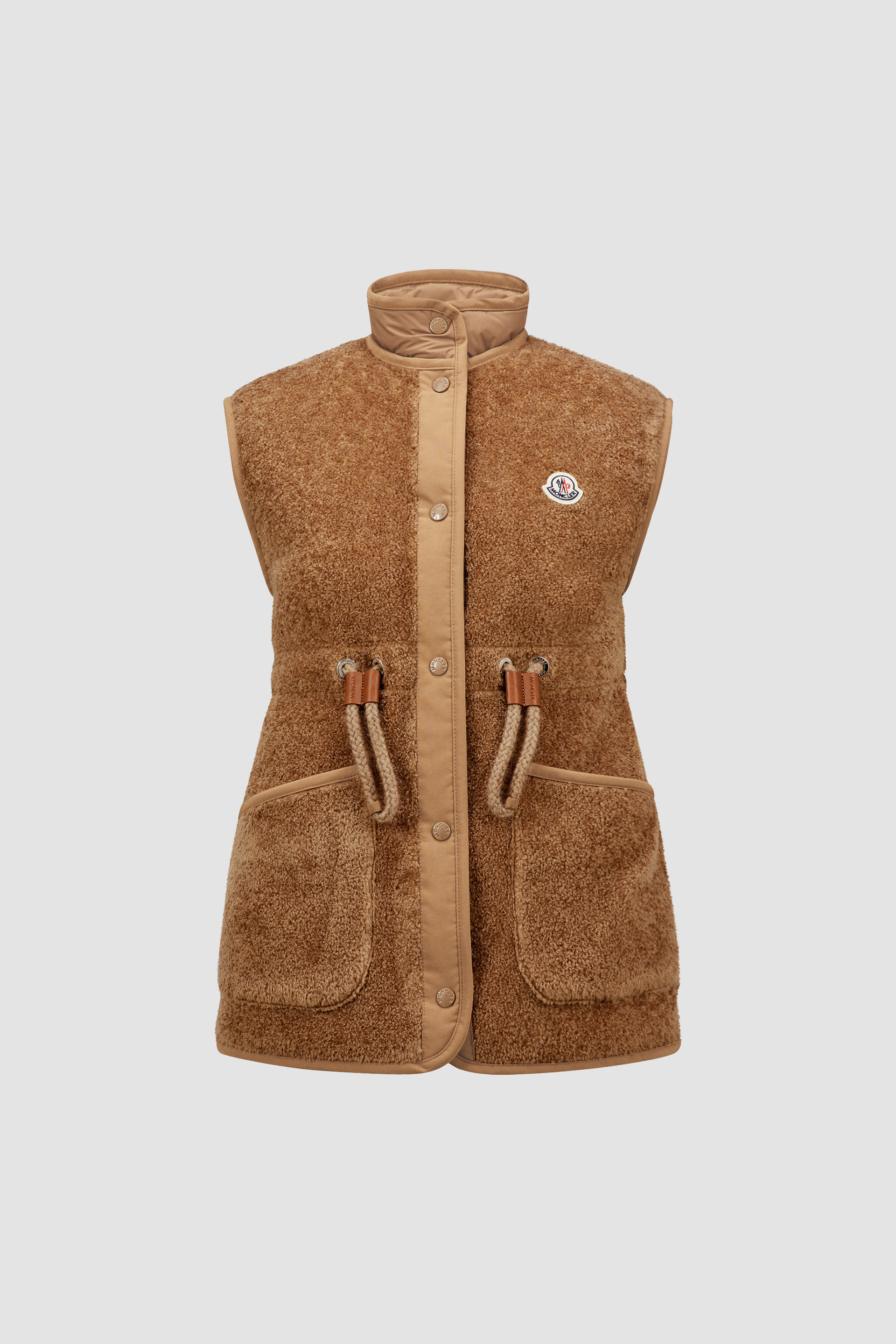 Beige Bost Teddy Down Gilet - Vests for Women | Moncler NL