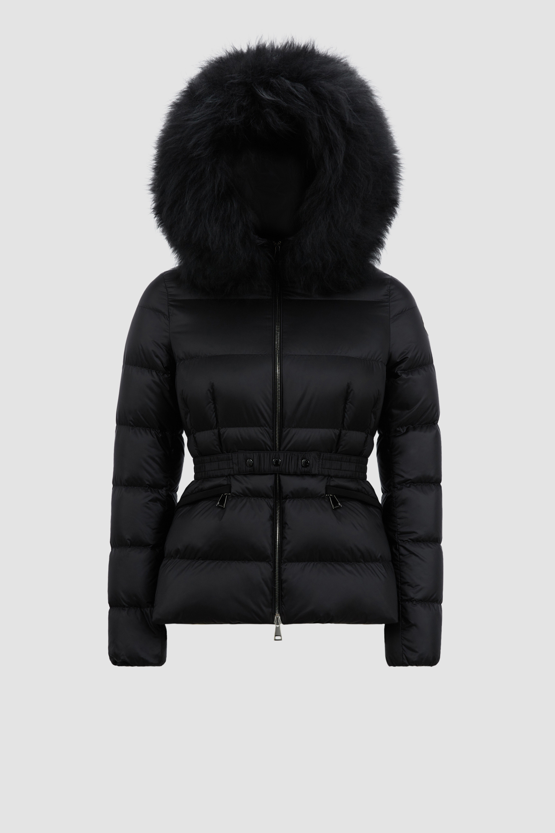 Black Boed Hooded Shearling Short Down Jacket Short Down Jackets for Women Moncler SG