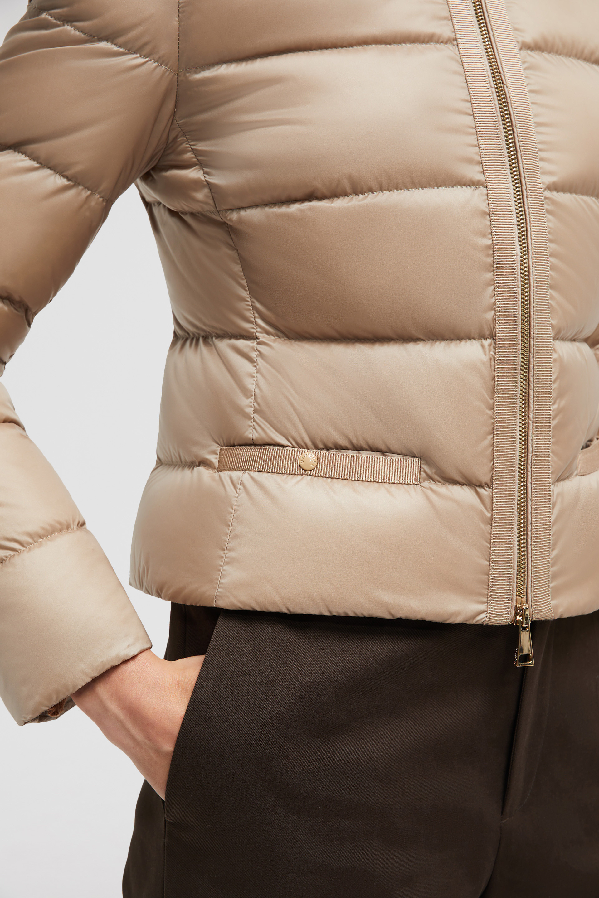 Beige Laurine Short Down Jacket - Short Down Jackets for Women 