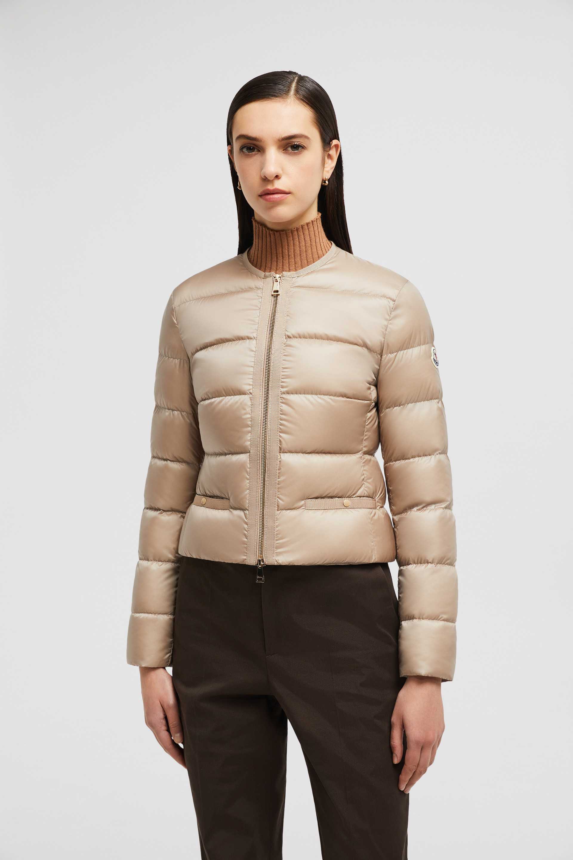 Beige Laurine Short Down Jacket - Short Down Jackets for Women 