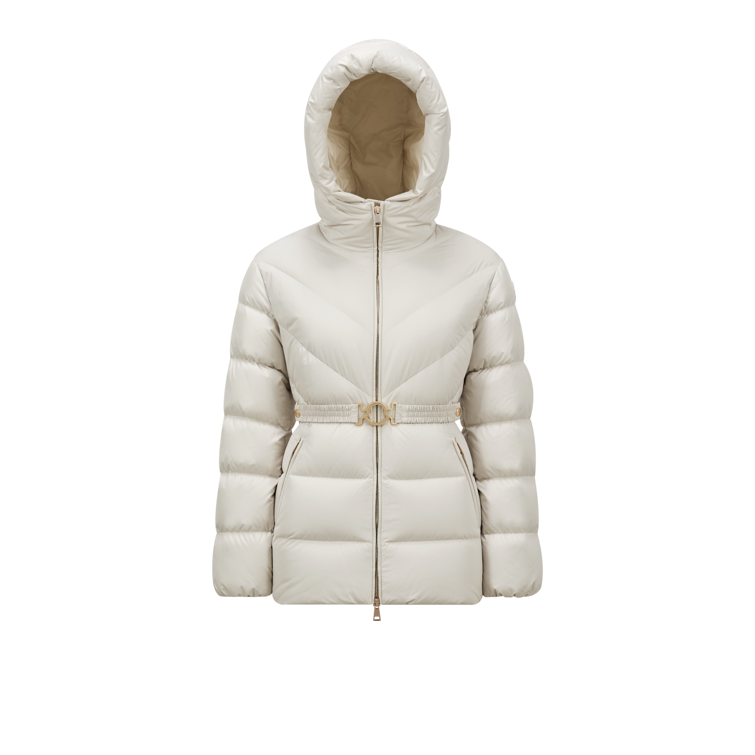 Shop Moncler Collection Doudoune Courte Brosse In White