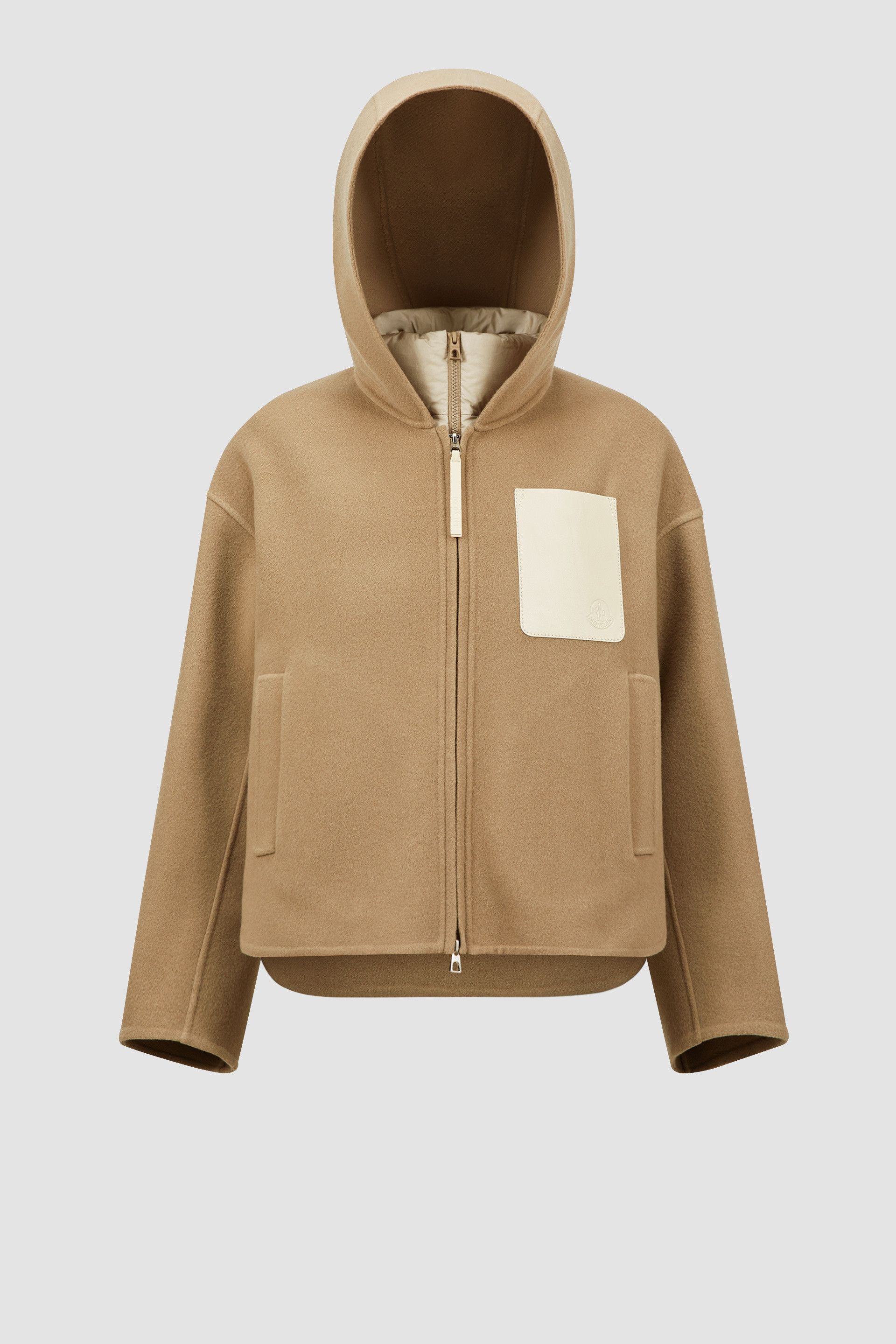 Beige Almandine 3-in-1 Wool & Cashmere Short Down Jacket