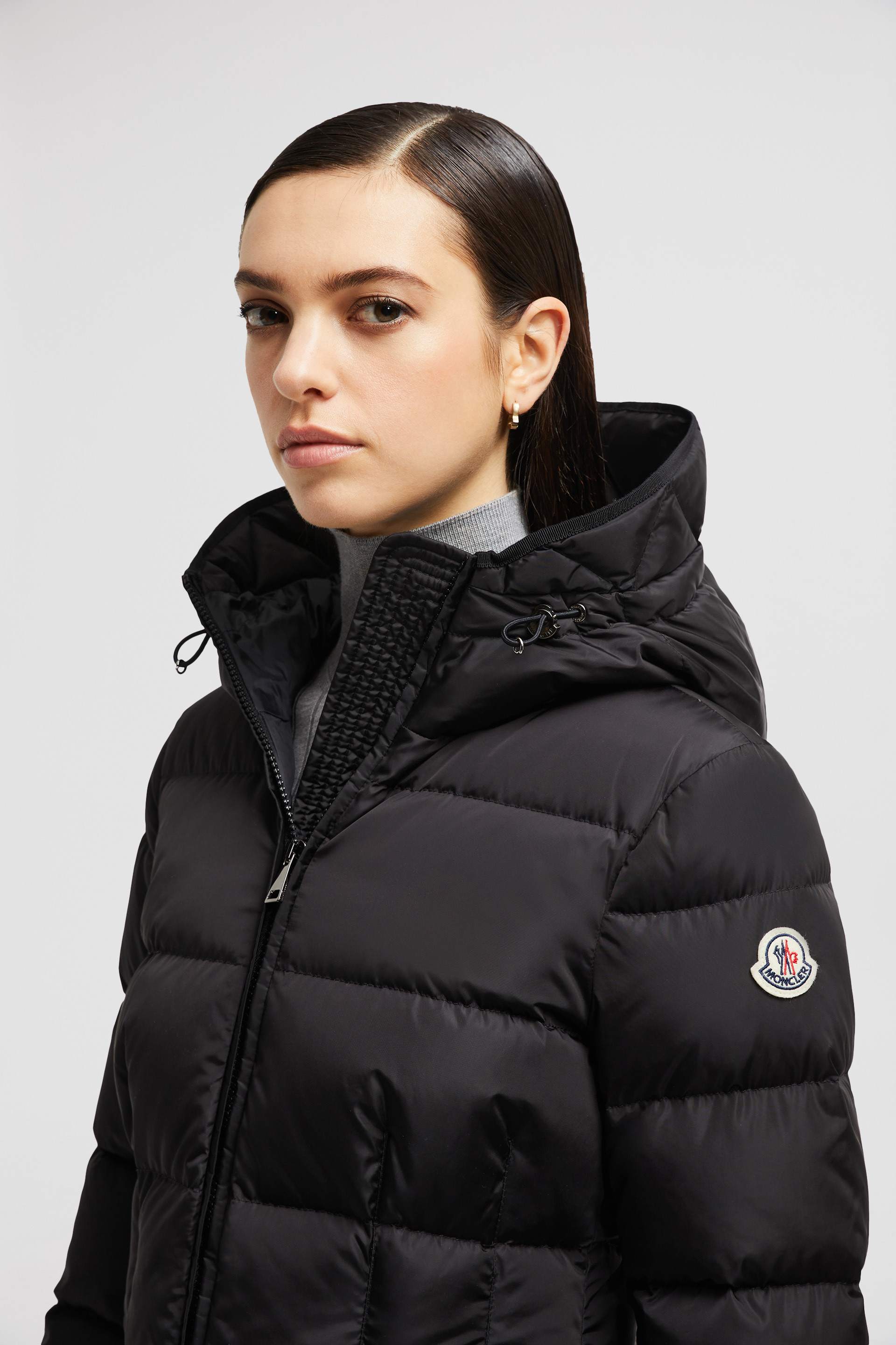 Black Avoce Hooded Short Down Jacket - Short Down Jackets for Women |  Moncler US