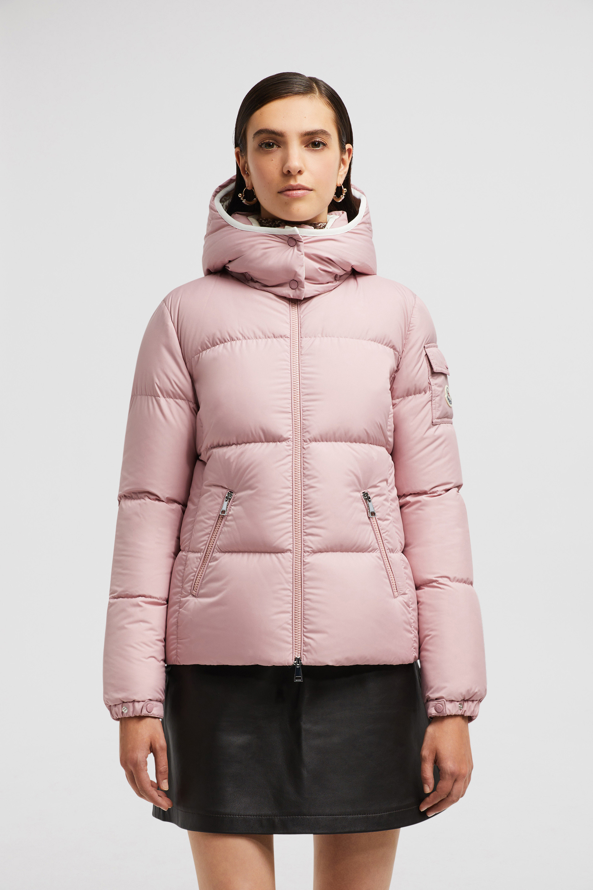 Light Pink Fourmines Hooded Short Down Jacket Short Down Jackets for Women Moncler CA