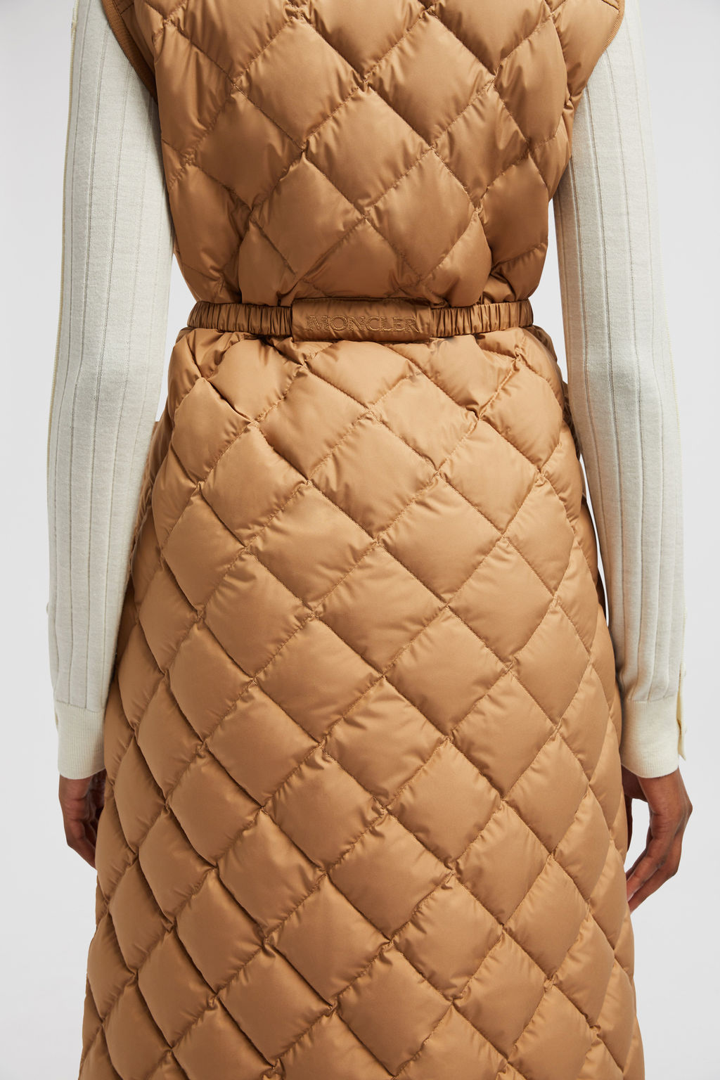 Beige Butor Long Down Vest Vests for Women Moncler US