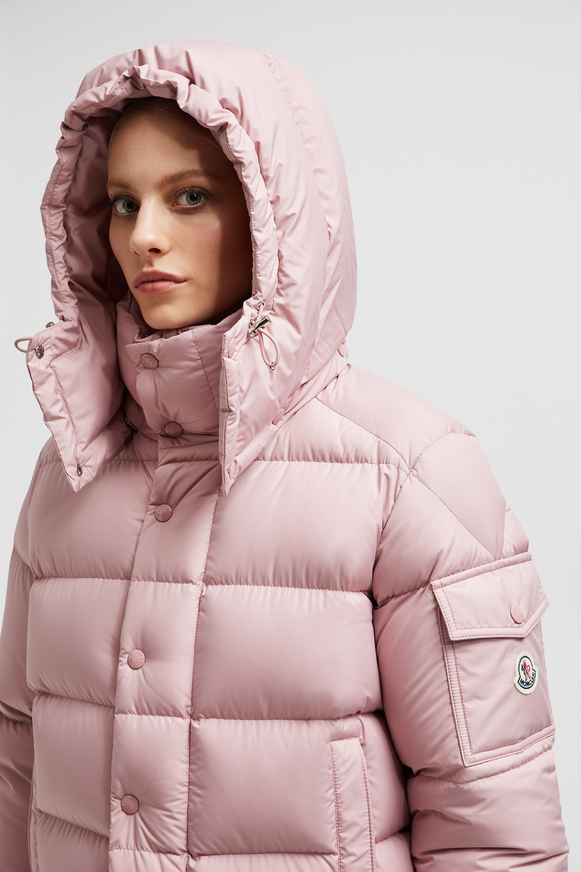 Light Pink Moncler Maya 70 Hooded Short Down Jacket Short Down Jackets for Women Moncler US