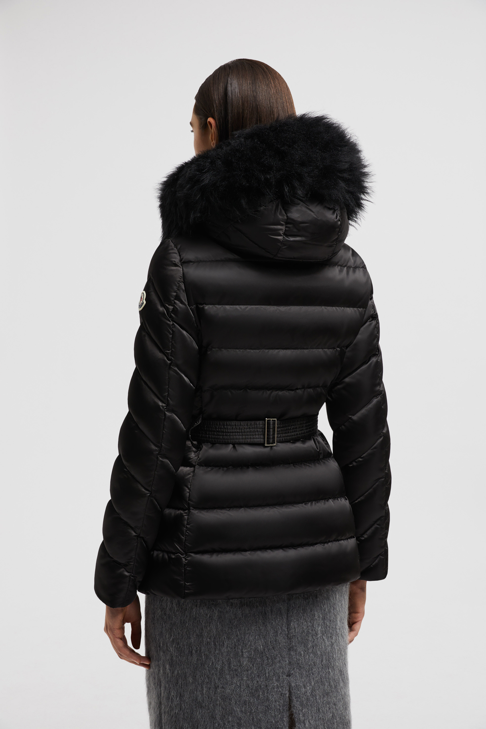 Black fur moncler best sale