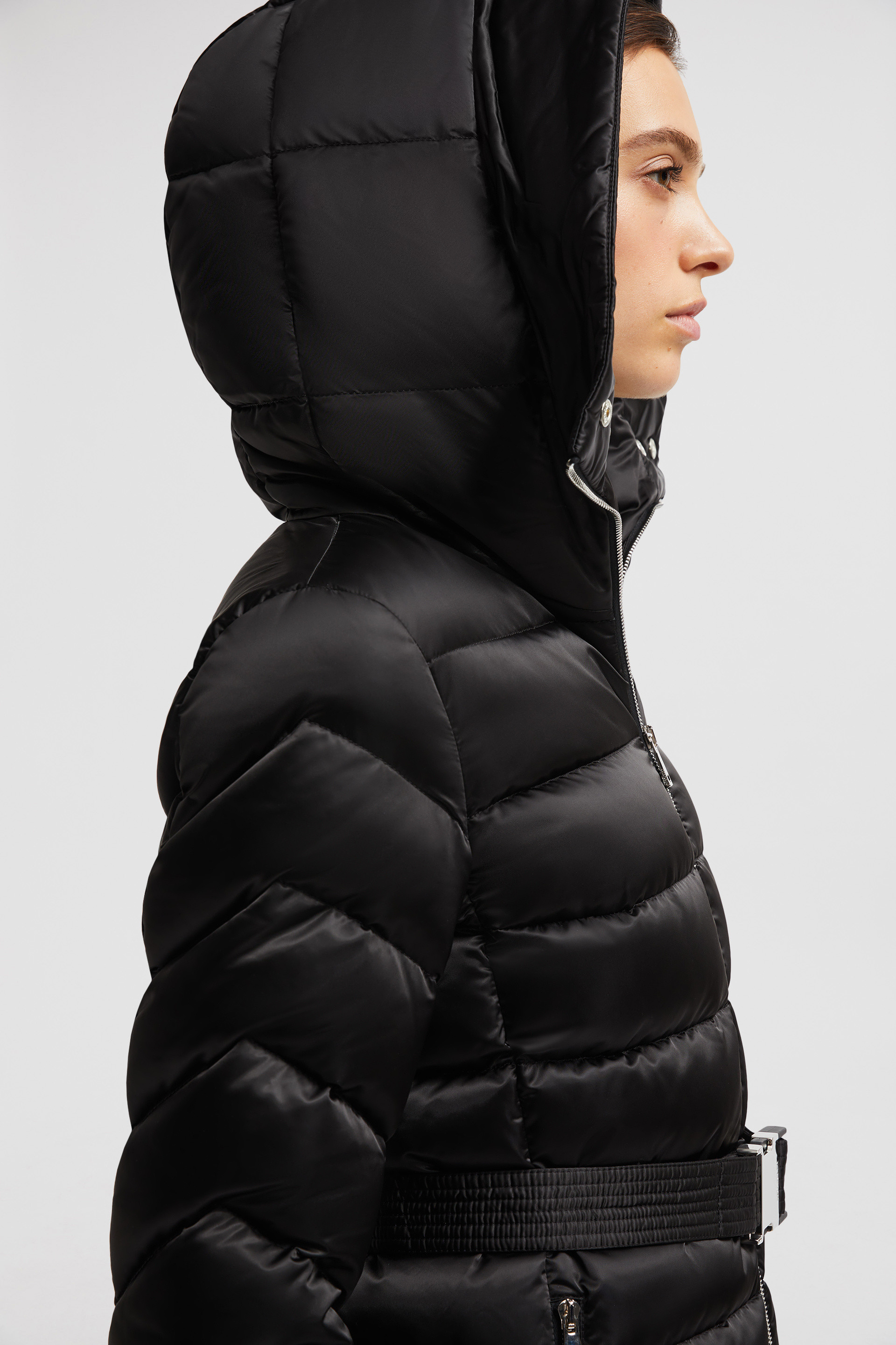 Black Cupidone Hooded Shearling Short Down Jacket - Short Down Jackets for  Women | Moncler US