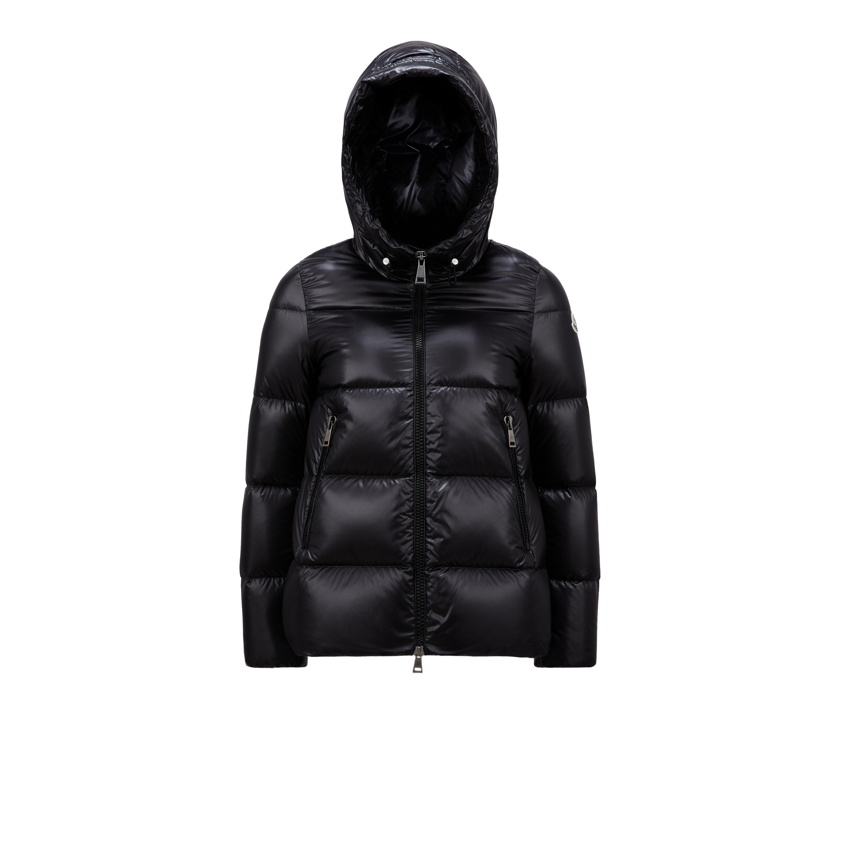 Shop Moncler Collection Seritte Short Down Jacket, Women, Black, Size: 5