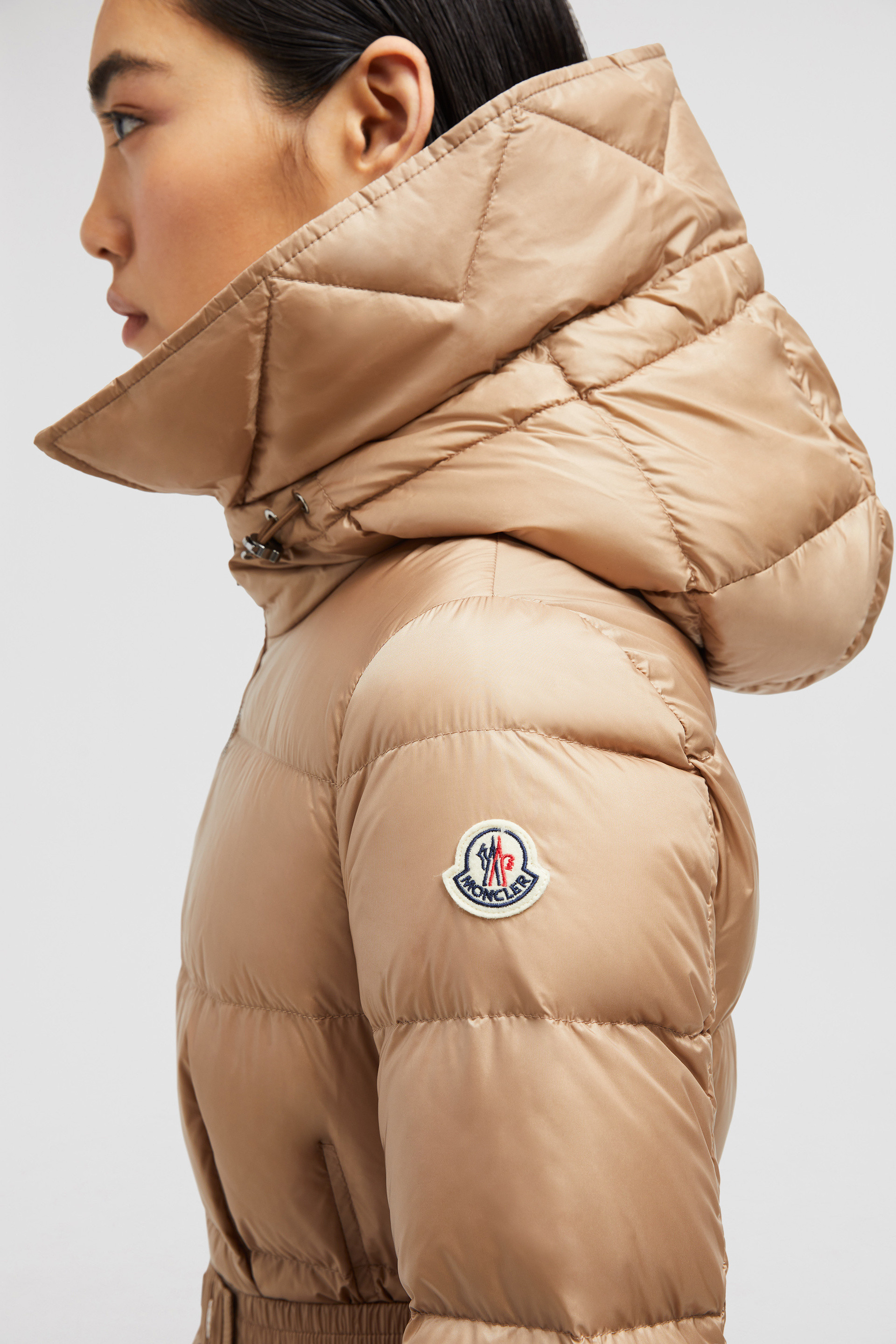 Beige moncler coat hotsell