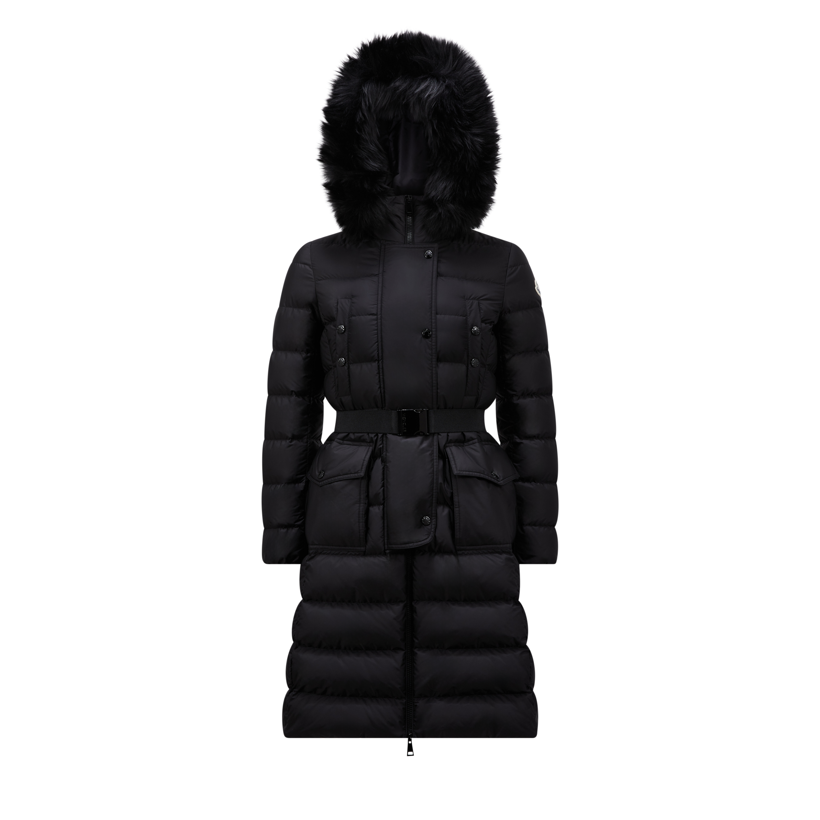 Shop Moncler Collection Doudoune Longue Khloe In Noir