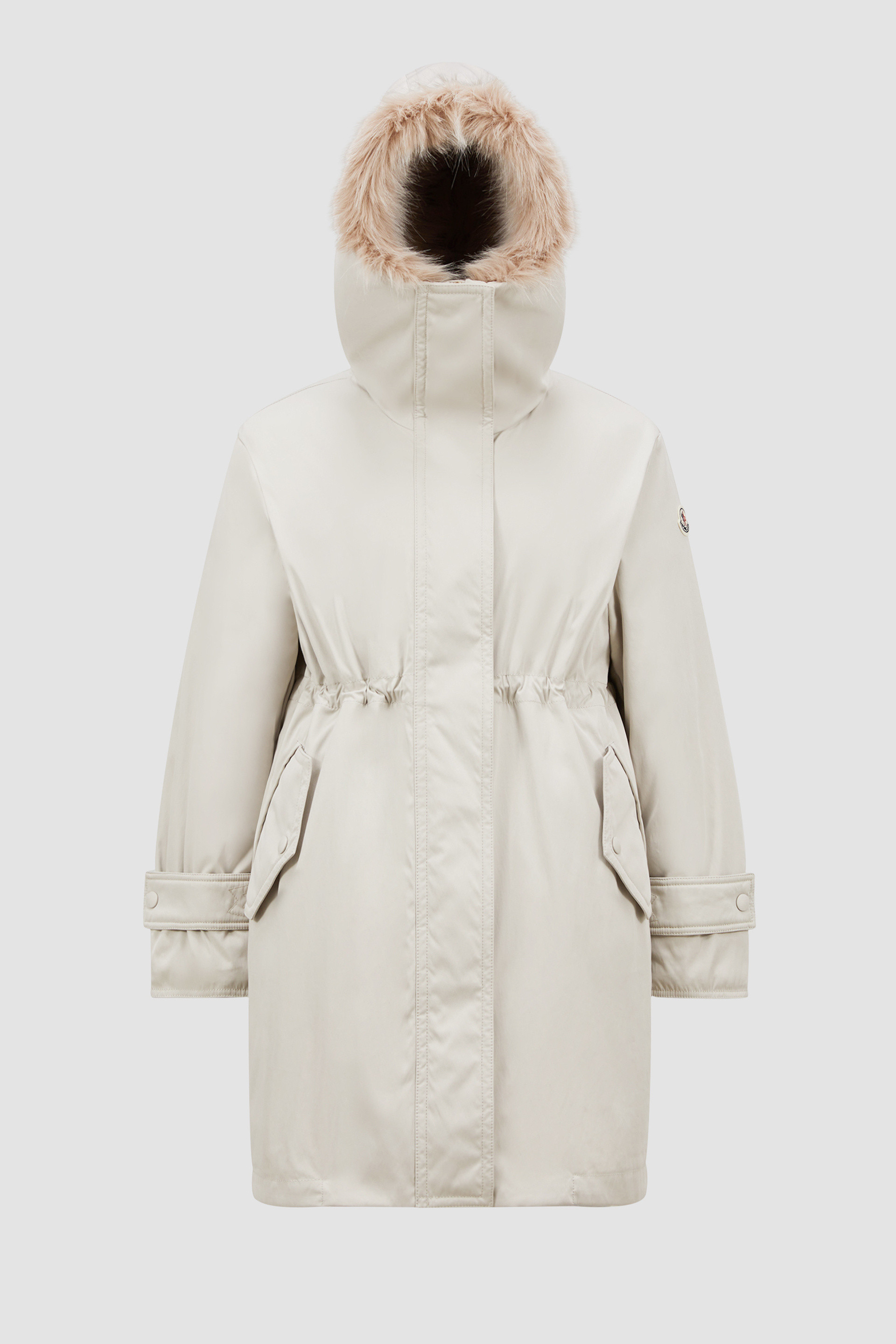 Beige Bresis Hooded Parka Coat - Long Down Jackets for Women