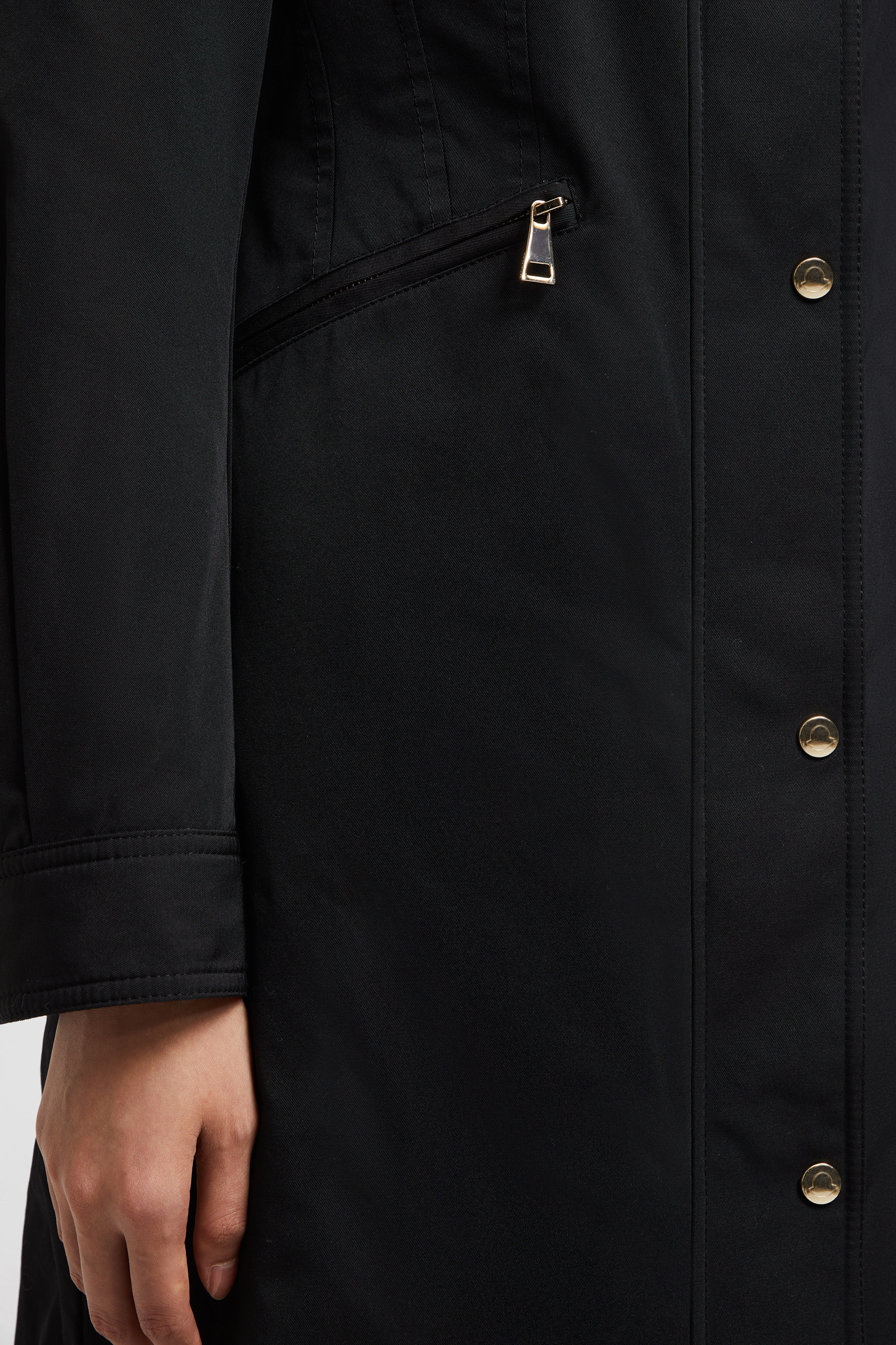 Black Brochon Hooded Parka Coat - Long Down Jackets for