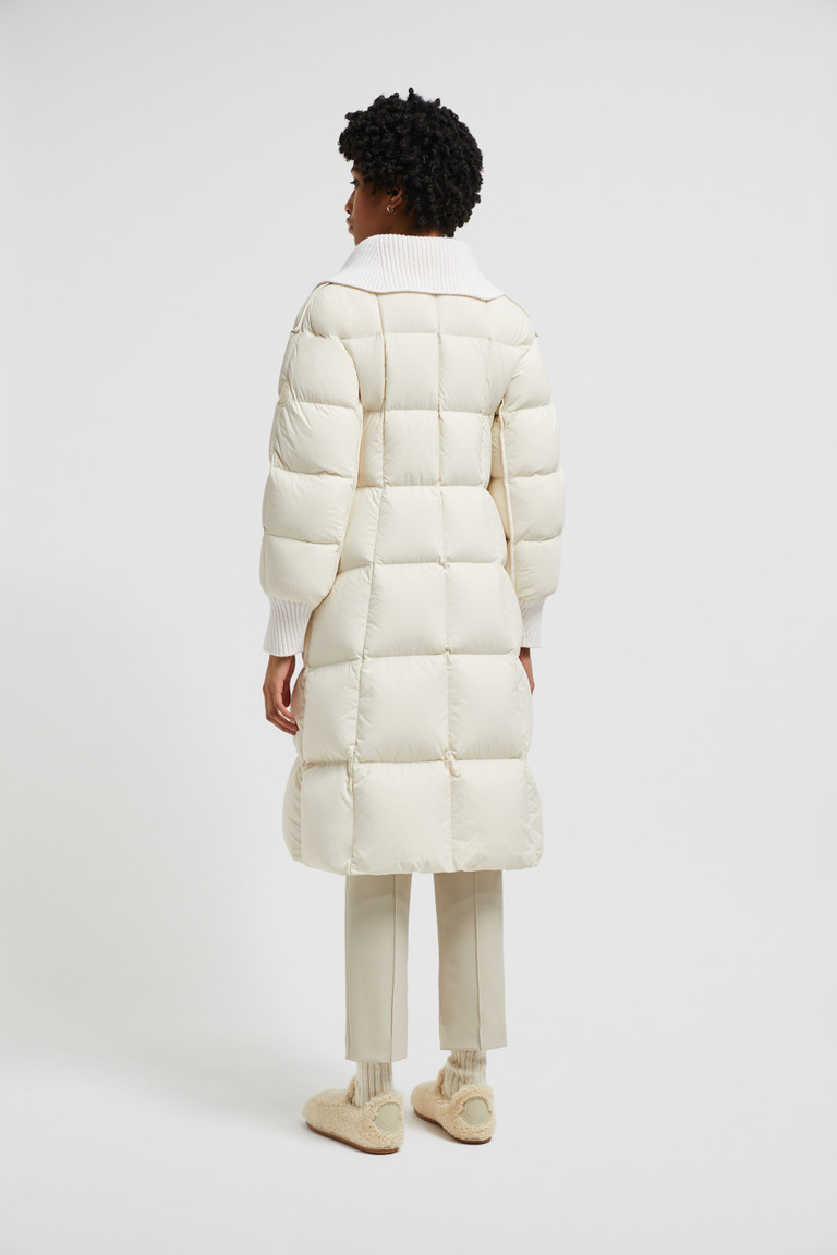 piumino lungo brerelle donna bianco moncler
