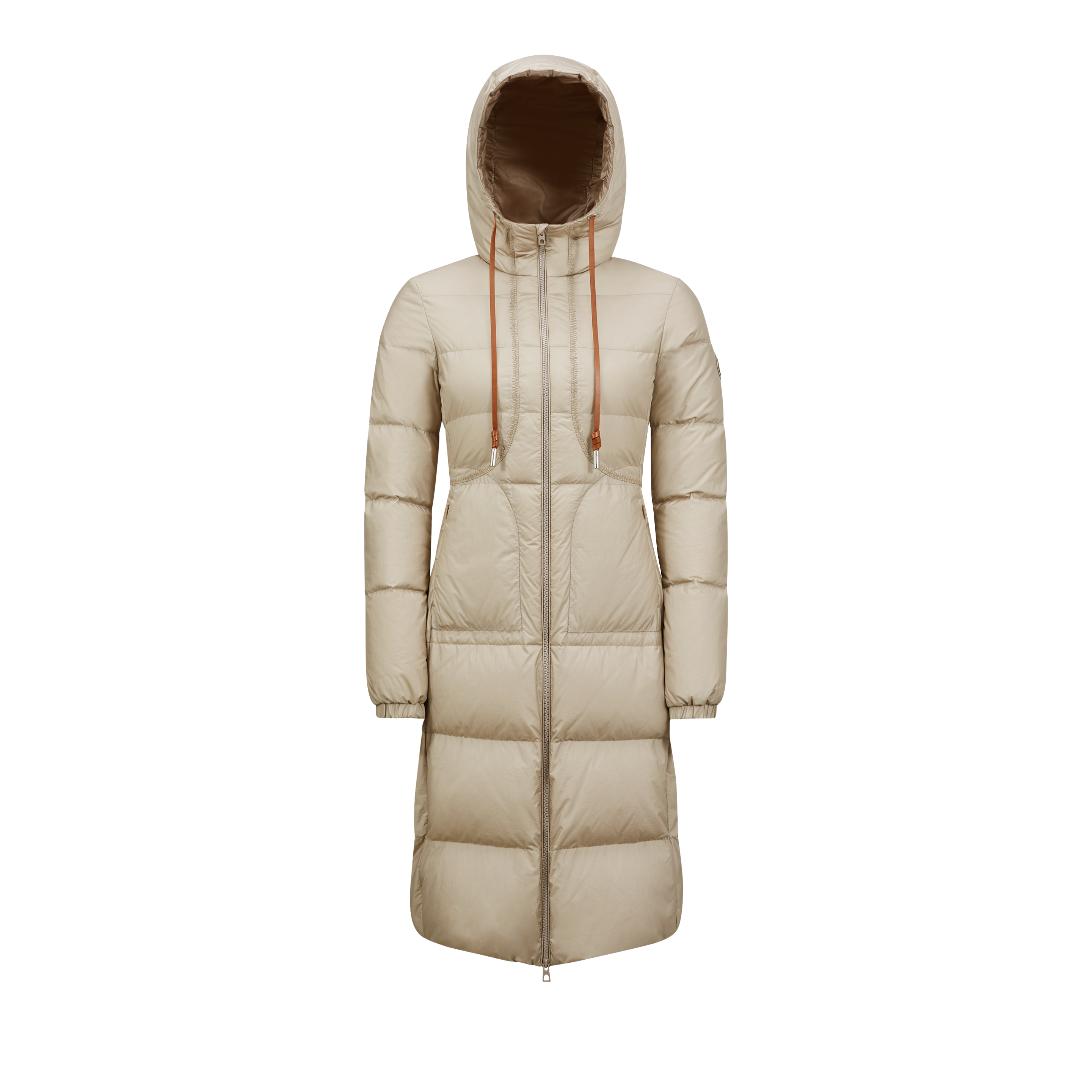 Shop Moncler Collection Doudoune Longue Idocrase In Beige