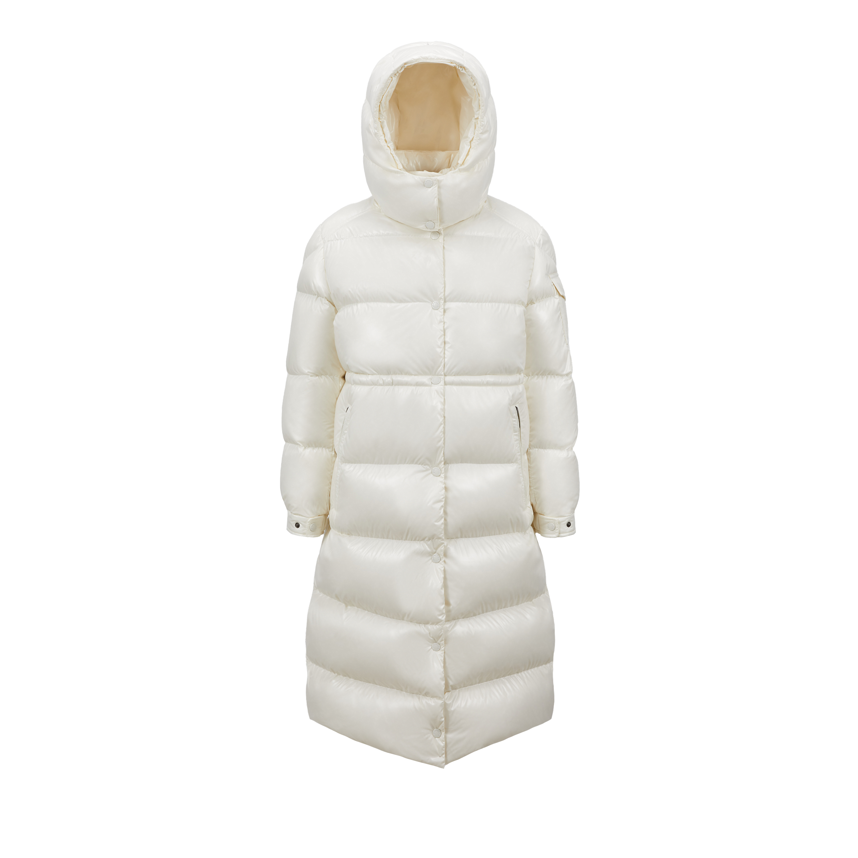 Shop Moncler Collection Cavettaz Long Down Jacket White