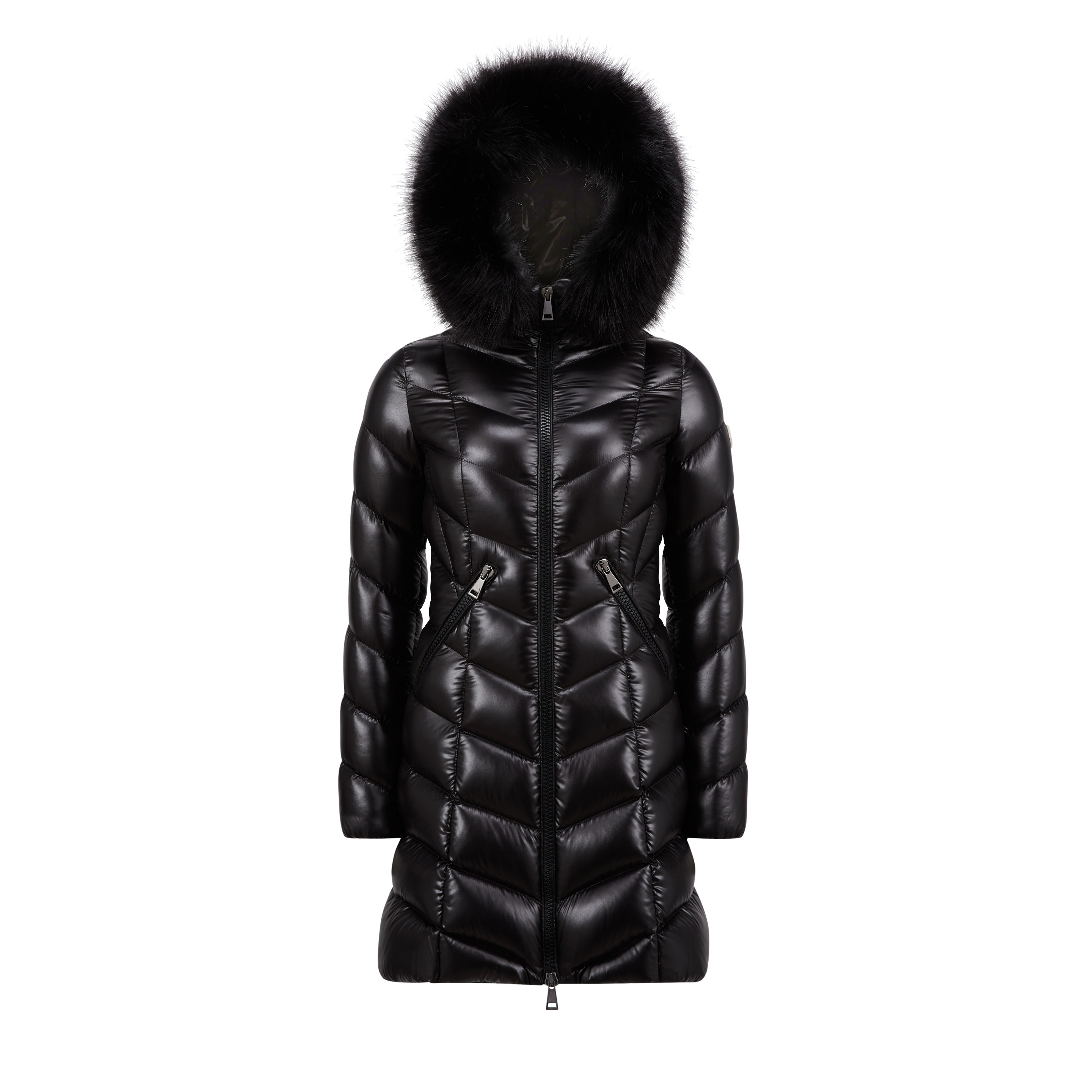 Moncler Collection Fulmarus Long Down Jacket, Women, Black, Size: 6