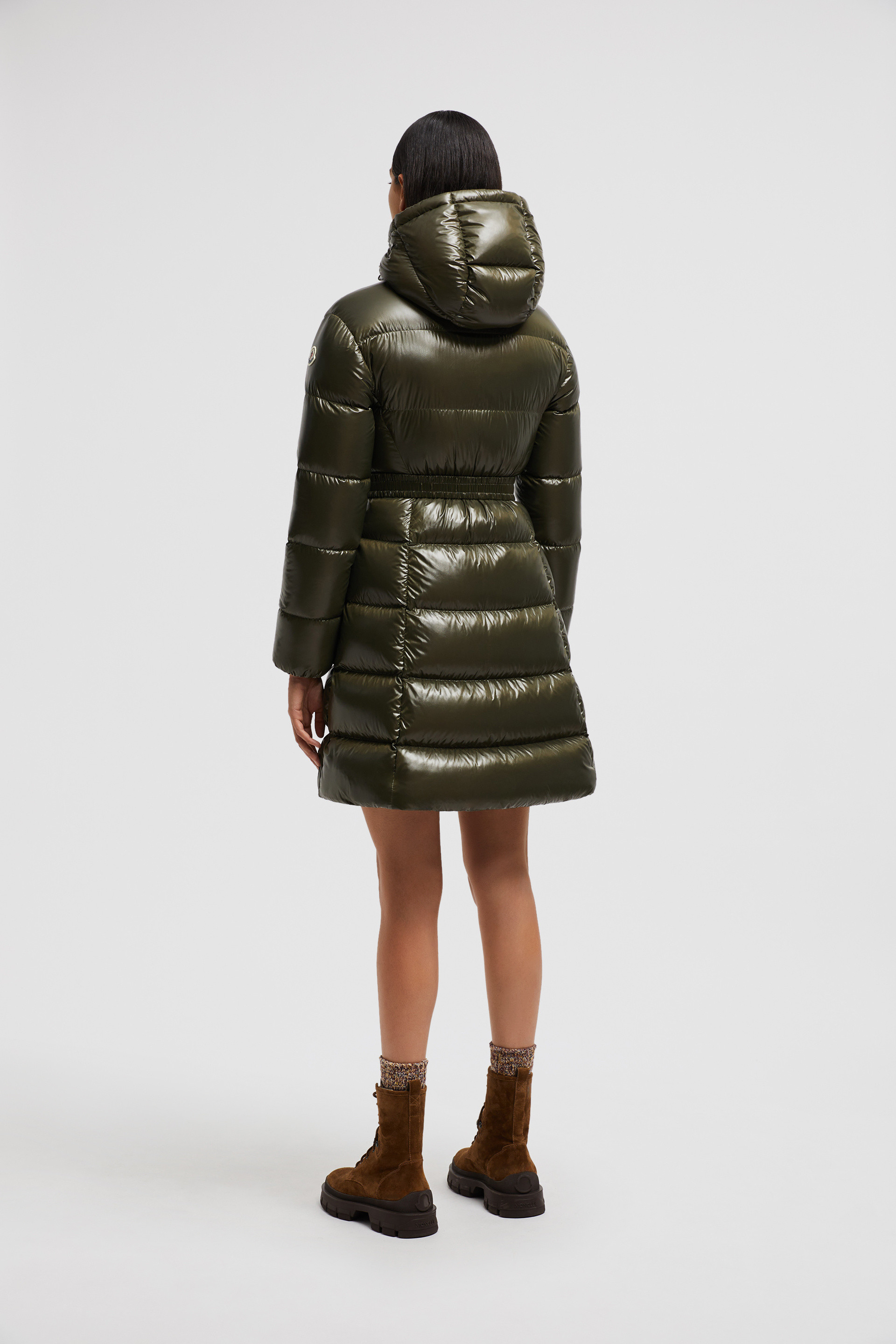 Dark Green Bellevue Long Down Jacket - Long Down Jackets for Women | Moncler  HK