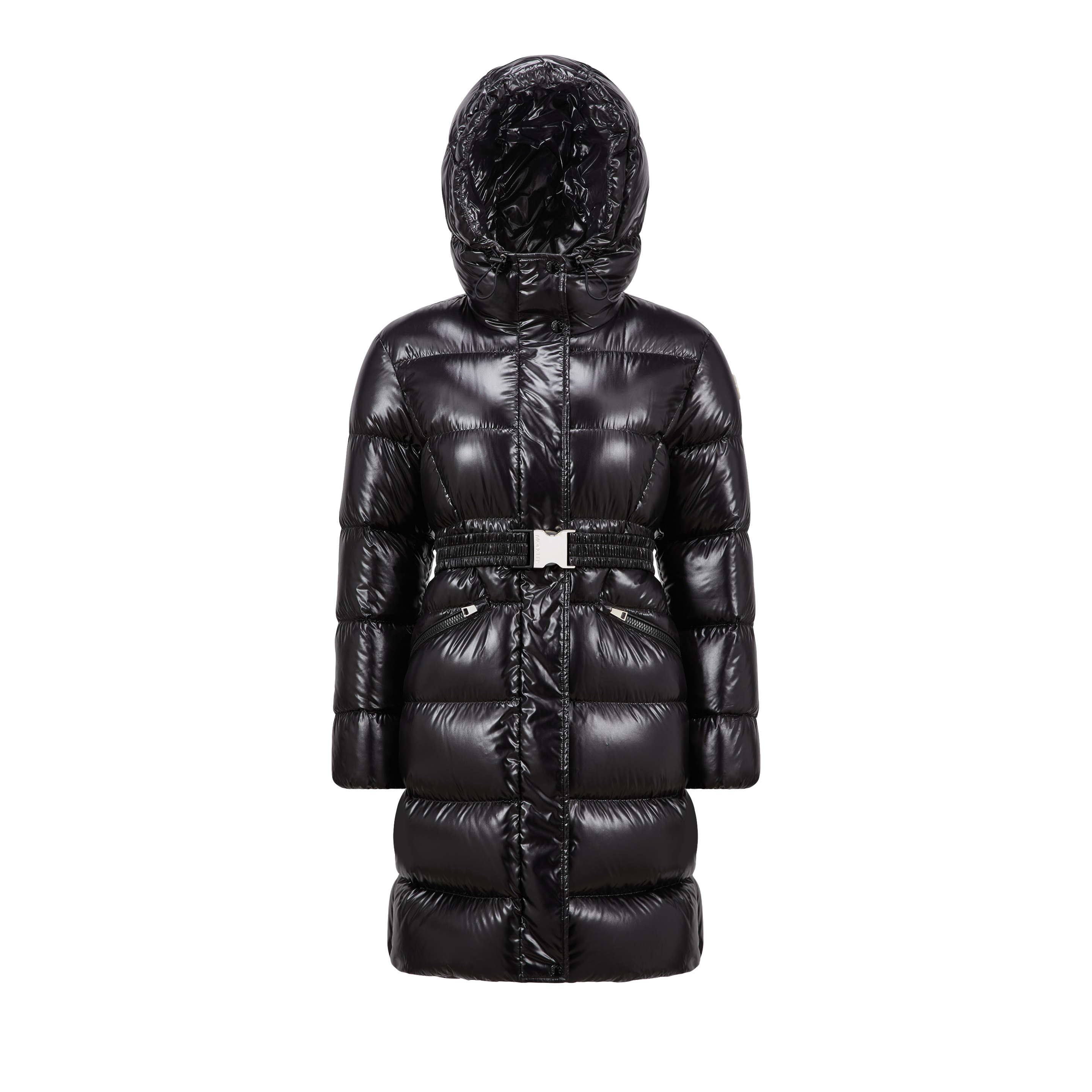 Shop Moncler Collection Bellevue Long Down Jacket, Women, Black, Size: 3