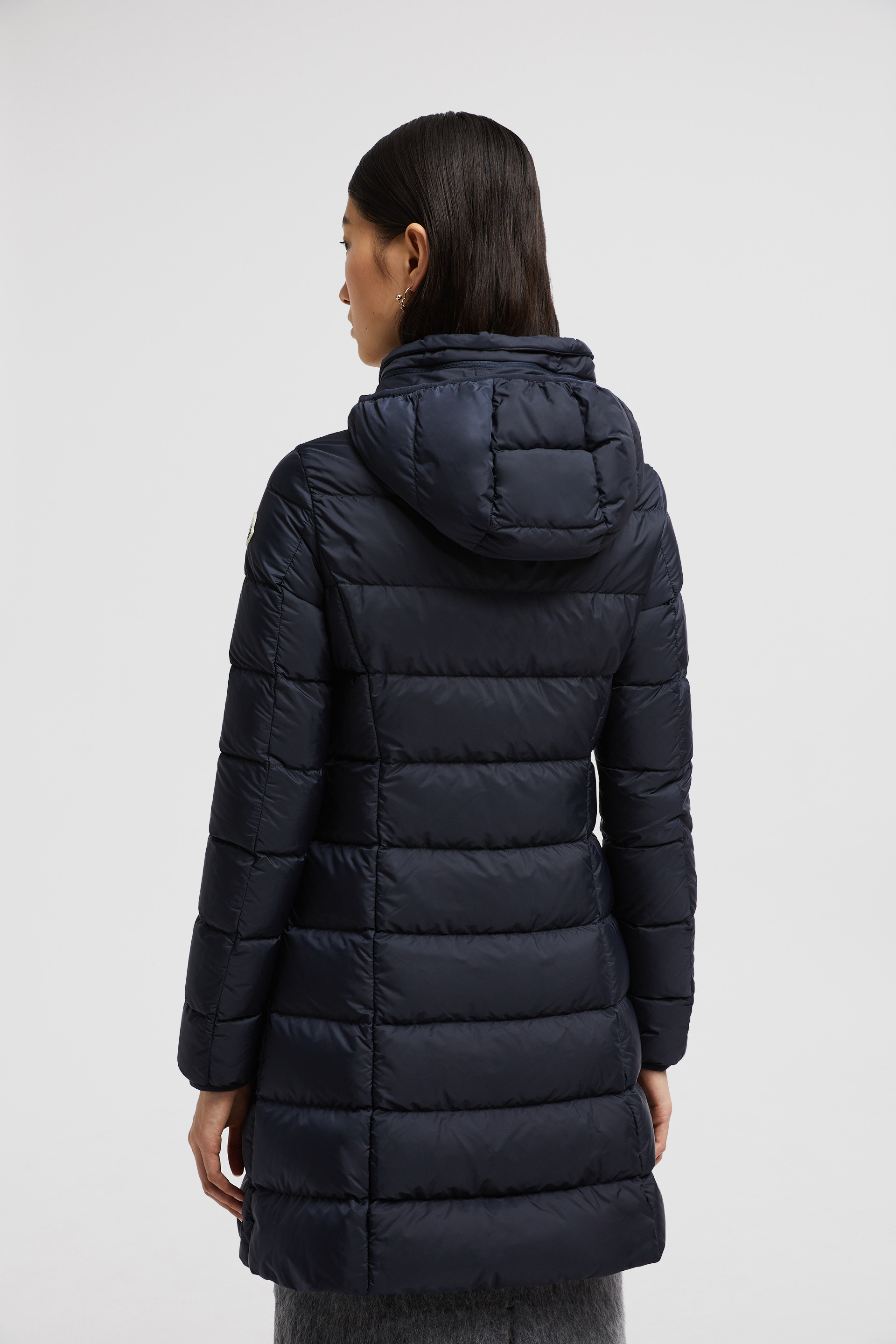 Piumino lungo Gie con cappuccio Blu Notte Piumini Lunghi Donna Moncler IT