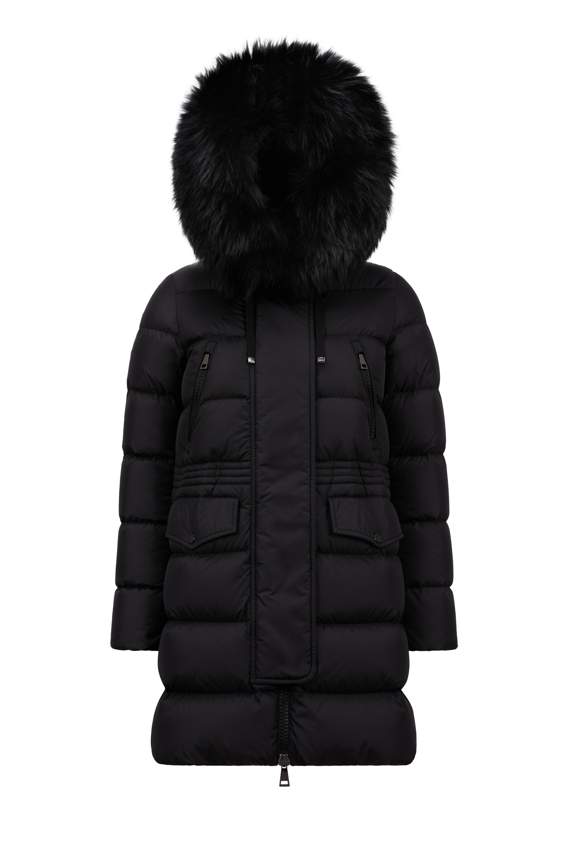 Shop Moncler Collection Aphroti Long Down Jacket Black