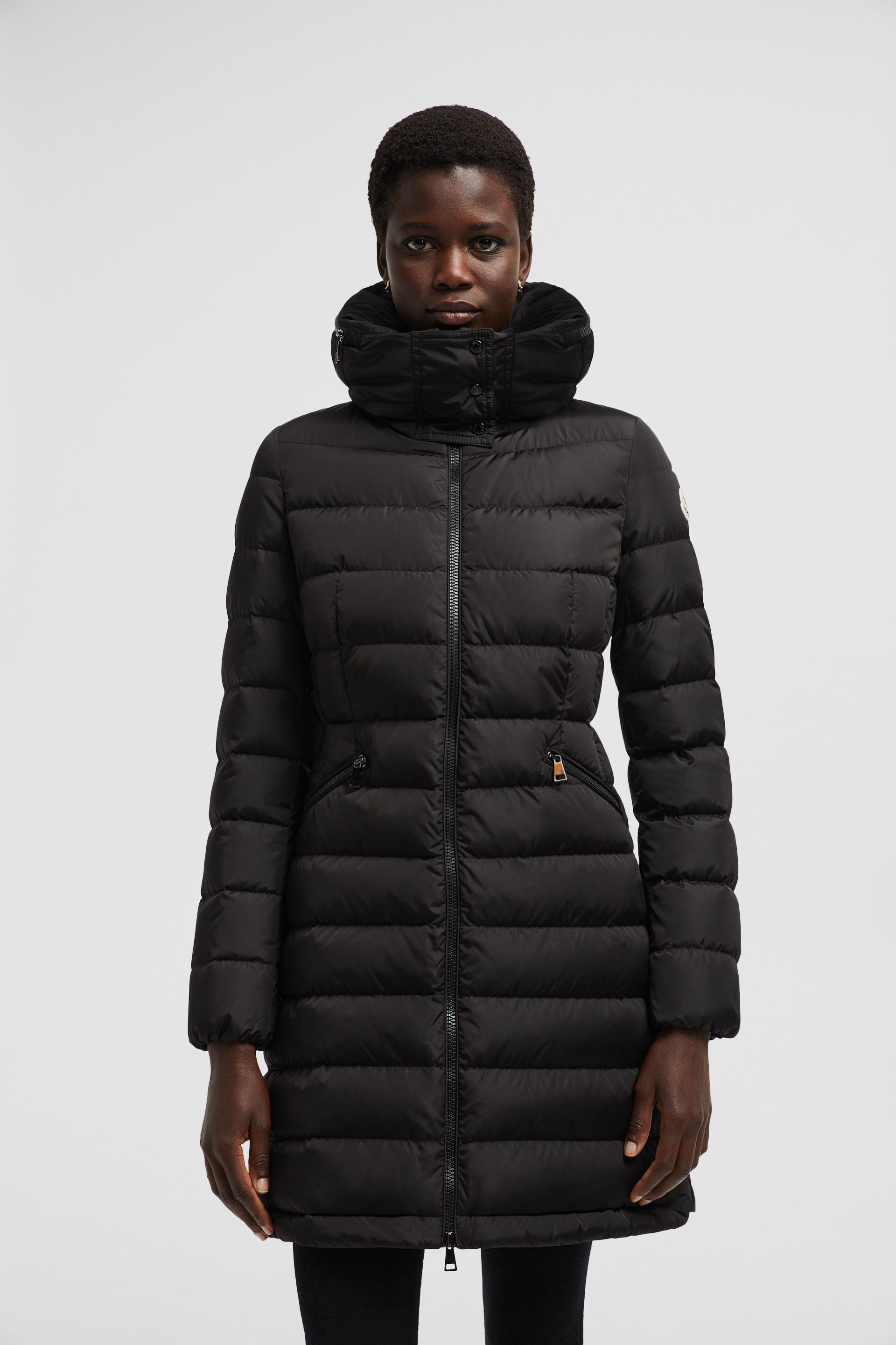 Piumino lungo Flammette Nero Piumini Lunghi Donna Moncler IT