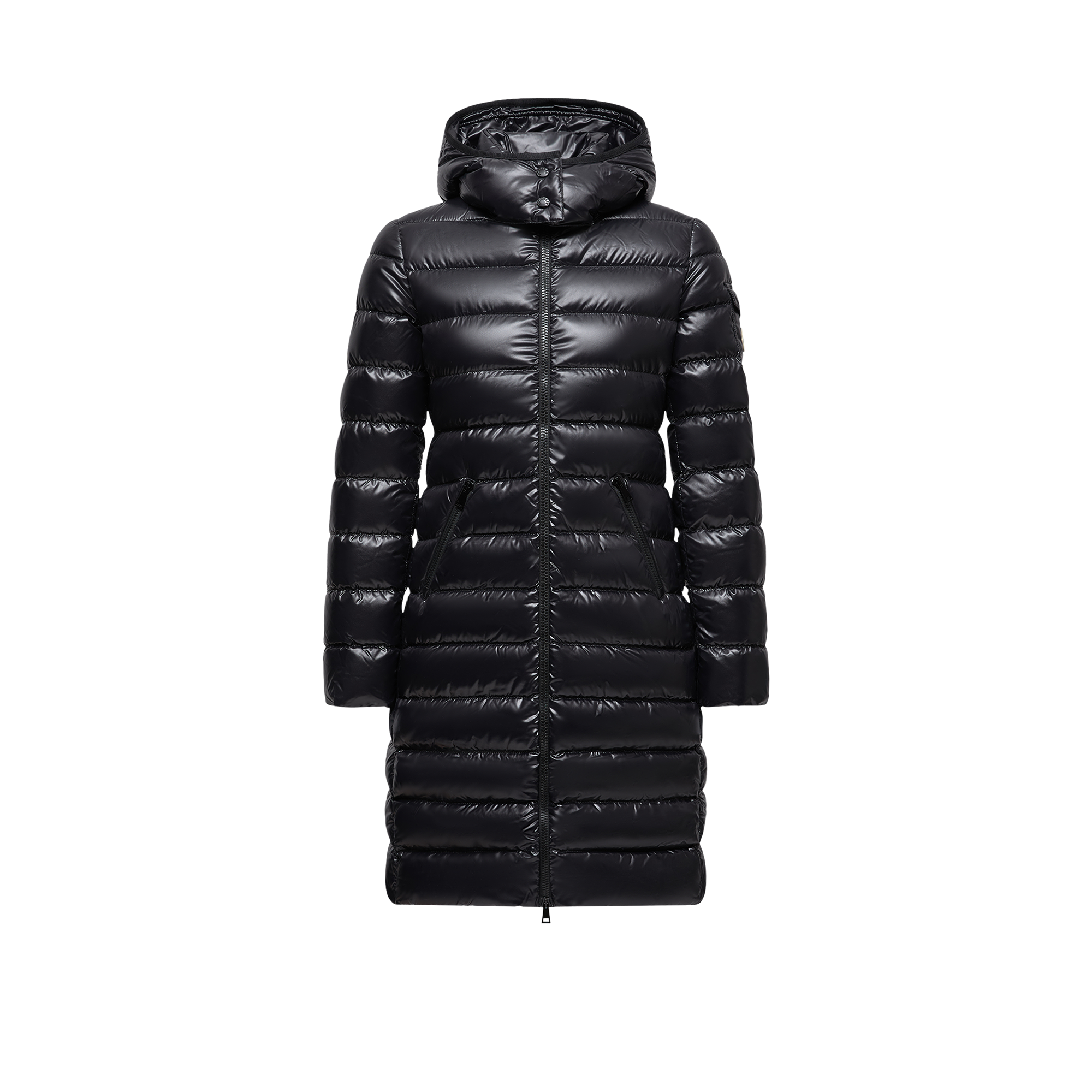 Moncler Moka Hooded Padded Coat In Black