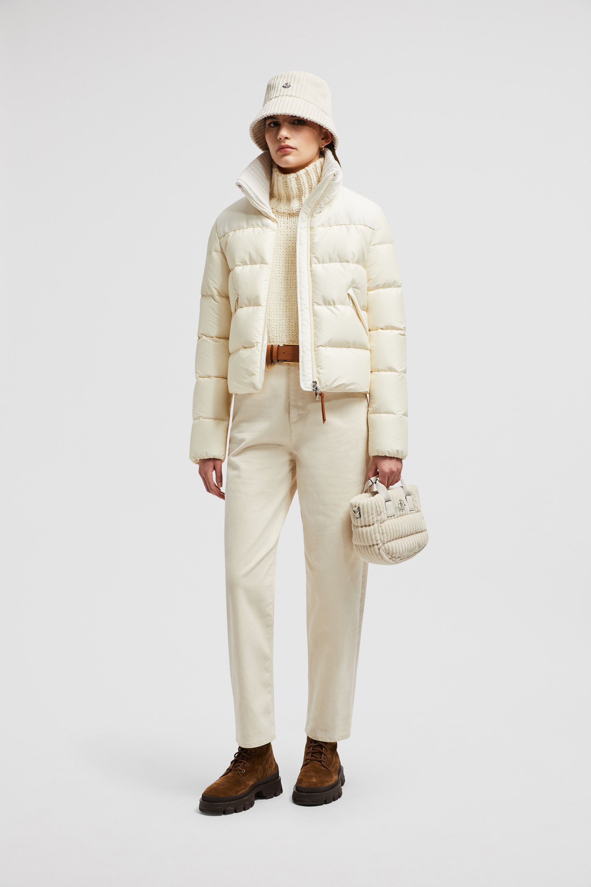 White Cropped Jeans - Trousers & Shorts for Women | Moncler PL