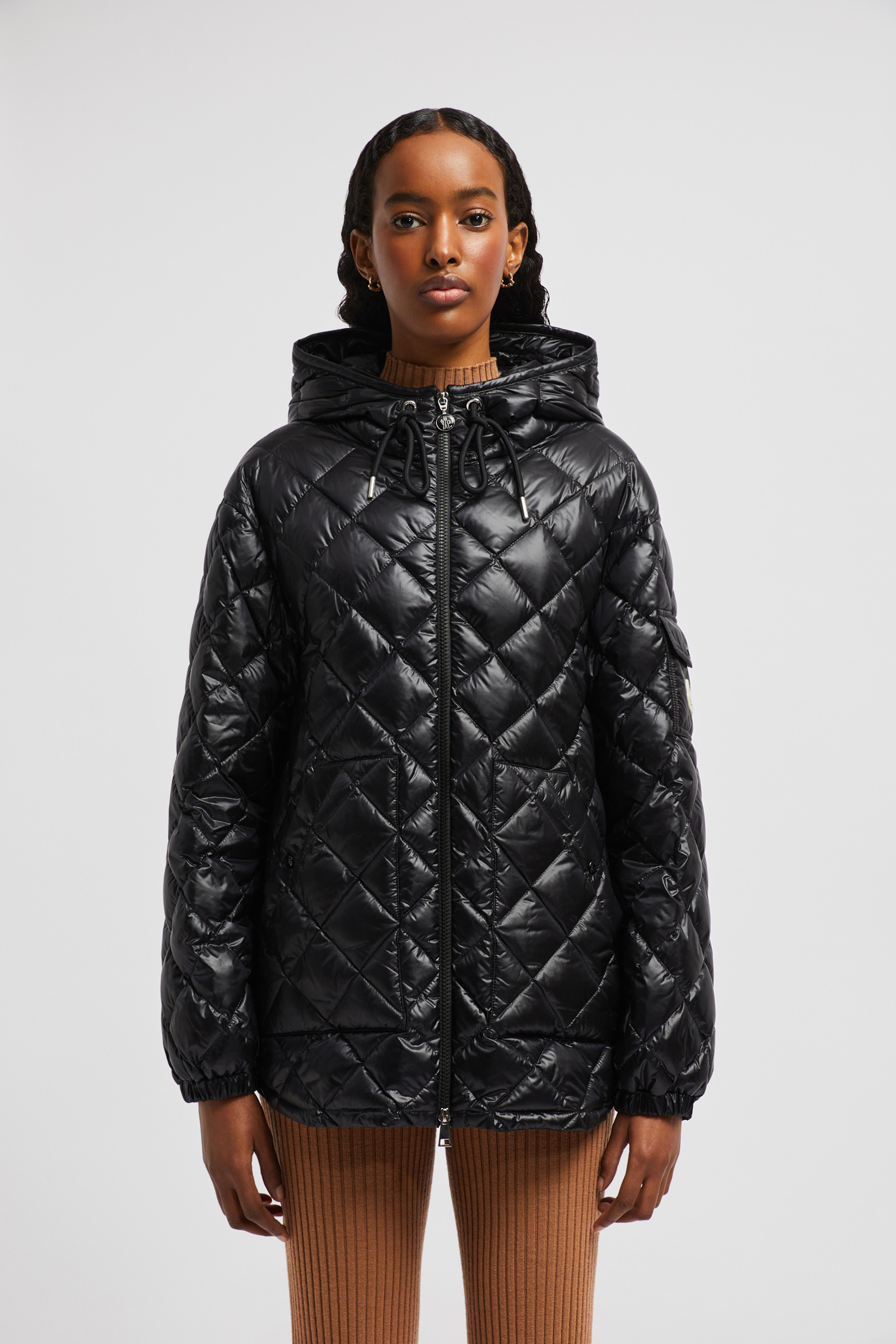 Black Padded Jacket Short Down Jackets for Women Moncler IT