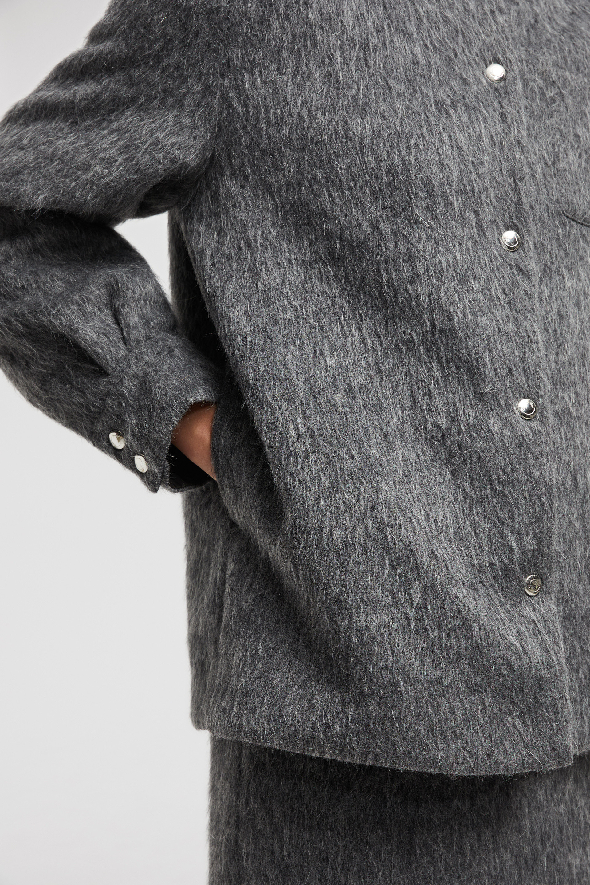 【MONCLER】Giacca camicia in lana e mohair★モヘアジャケット MONCLER】Giacca camicia in lana e mohair☆モヘアジャケット