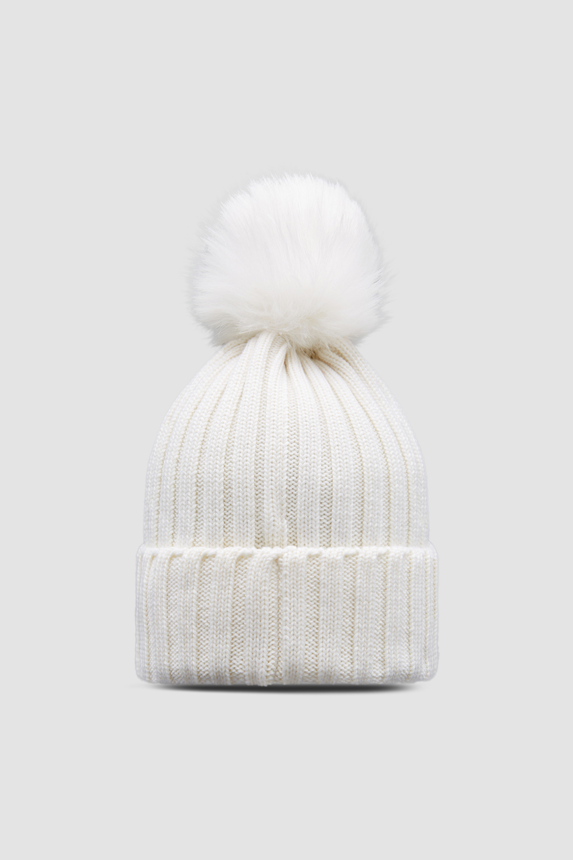 Bonnet en laine avec pompon Blanc Chapeaux Bonnets Femme Moncler BE